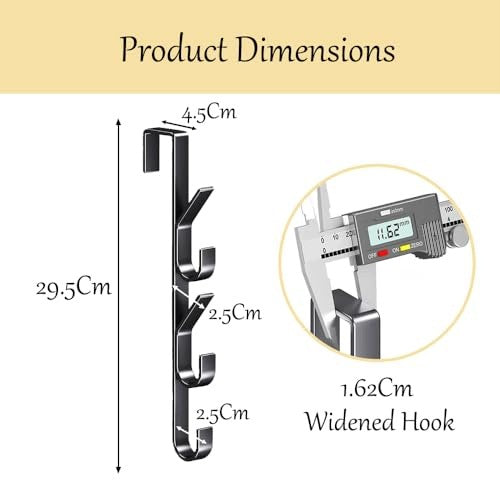 VERTICAL HOOK FOR BAG METAL 5 HOOKS CLOSET ORGANIZER 3 PIECES Manufacturer code Producent niezależny