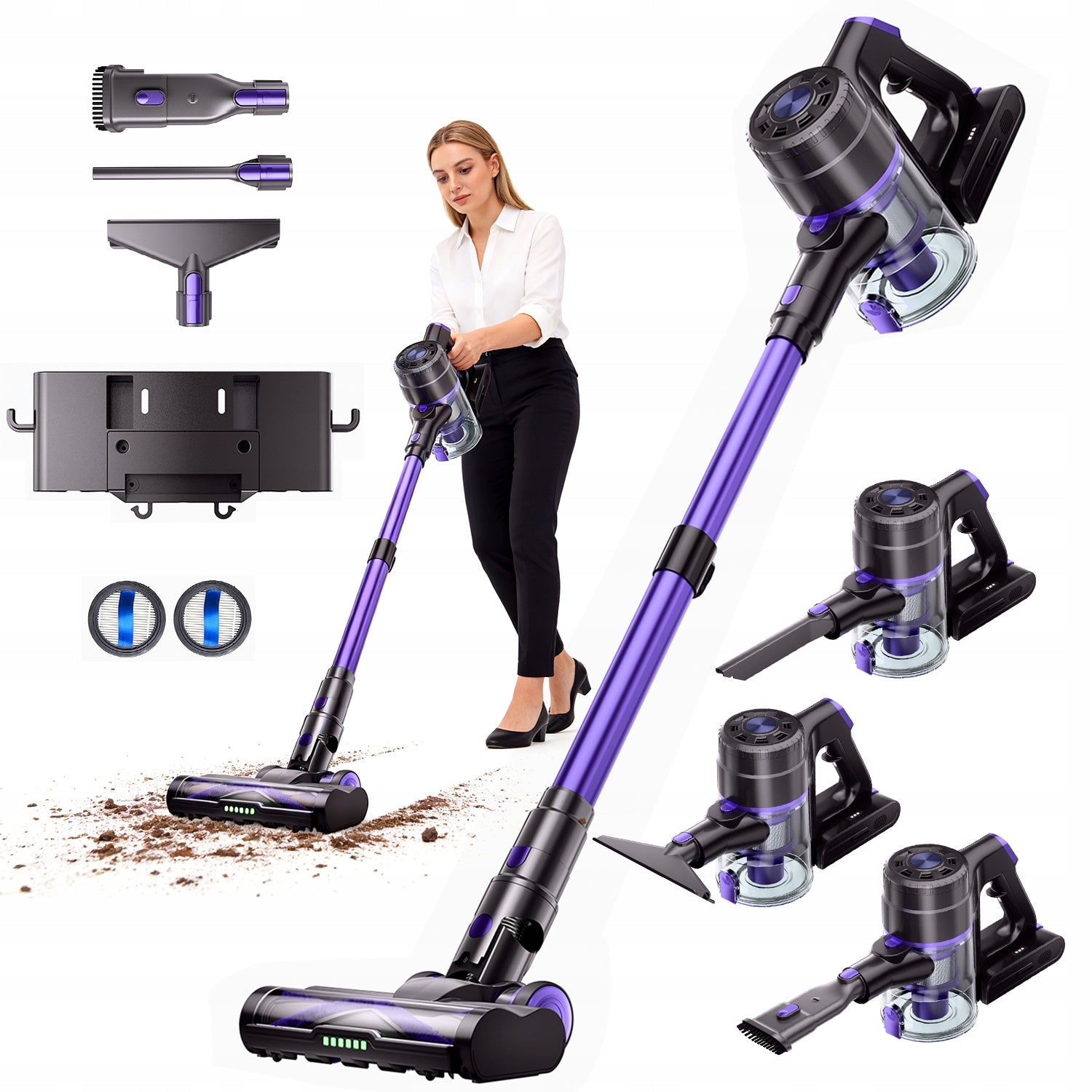 VERTICAL VACUUM CLEANER WIRELESS CYCLONE UP TO 70MINUTES MOPPING ELECTROBRUSH