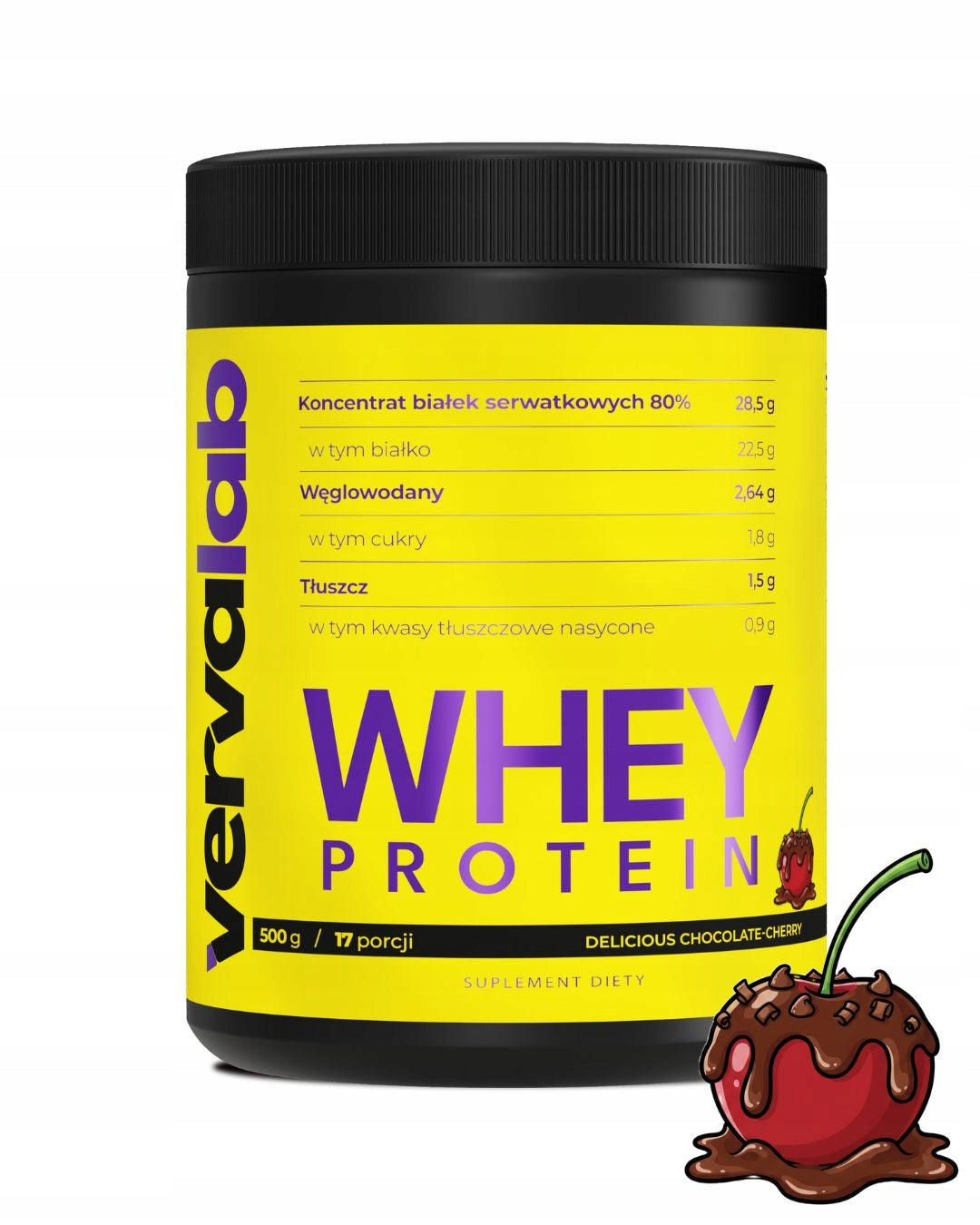 VERVALAB WHEY PROTEIN DELICIOUS CHOCOLATE-CHERRY 500 G WPC CHOCOLATE-CHERRY