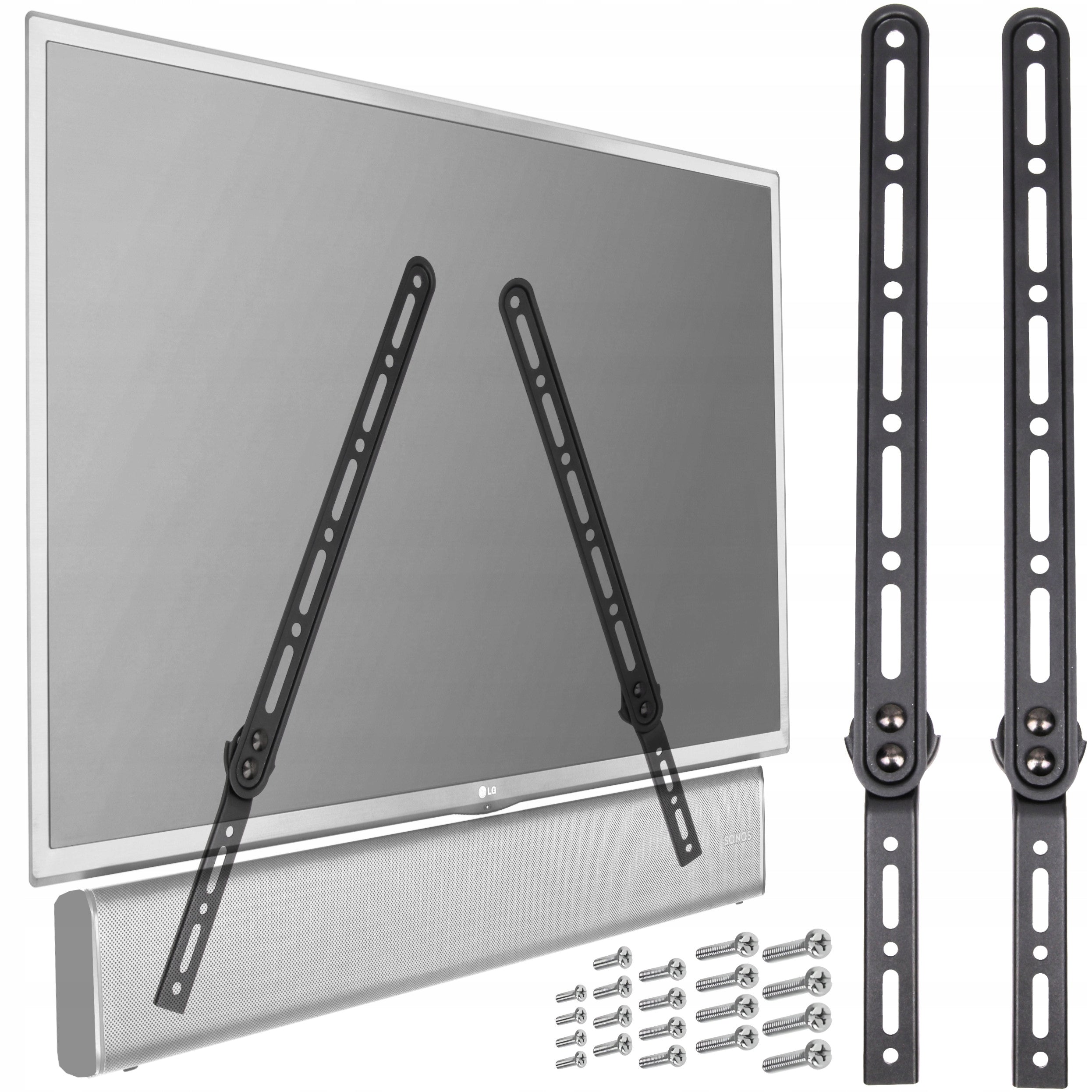VESA Soundbar Wall Mount for TV - No Drilling Required, Adjustable, Up to 15kg, Invisible