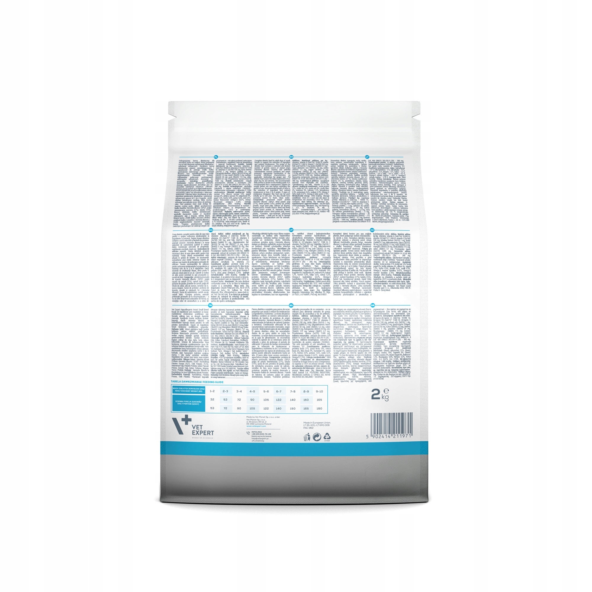 VET EXPERT HYPOALLERGENIC INSECT insect food small breed dogs 2kg Manufacturer code DSHIDSM2