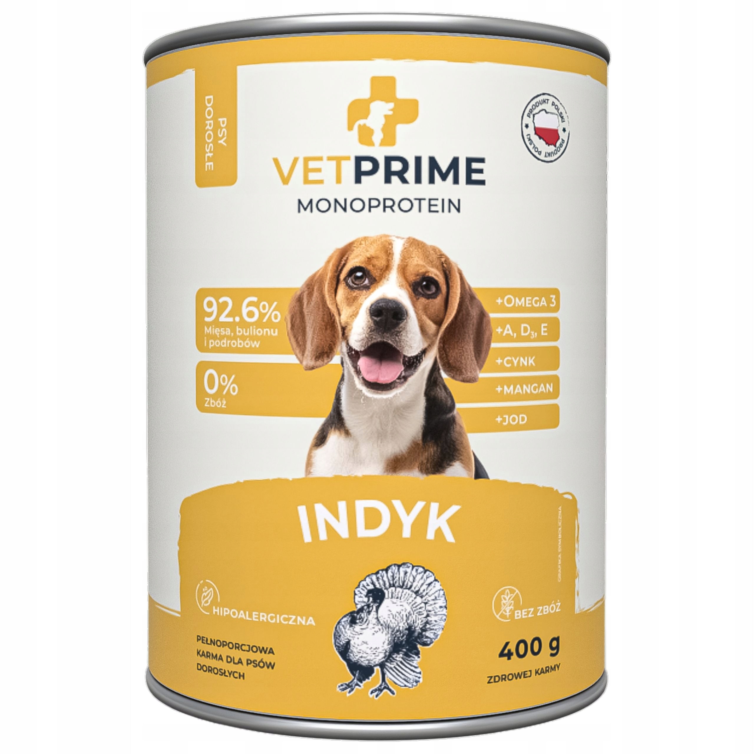 VETPRIME Monoprotein Turkey 400g Grain Free Wet Dog Food Feed type chicken-free grain-free hypoallergenic