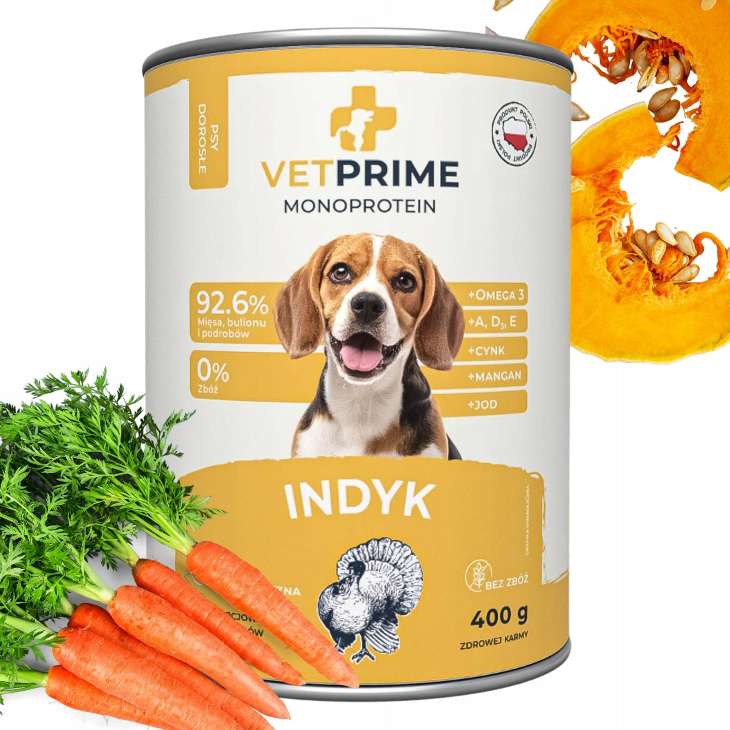 VETPRIME Monoprotein Turkey 400g Grain Free Wet Dog Food Manufacturer code 5904906035317
