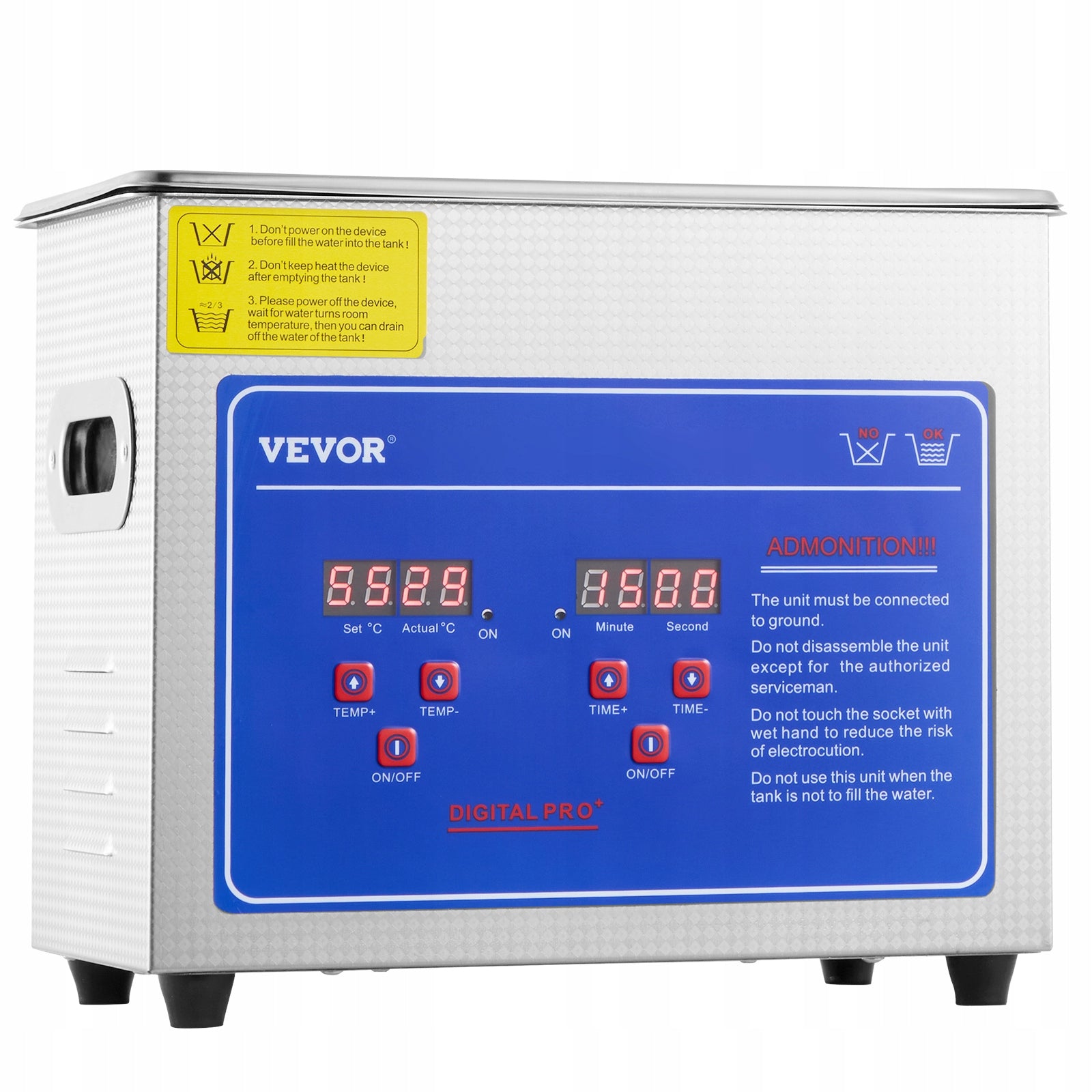 VEVOR 3L Stainless Steel Ultrasonic Cleaner With Digital Display Product weight with unit packaging 4 kg