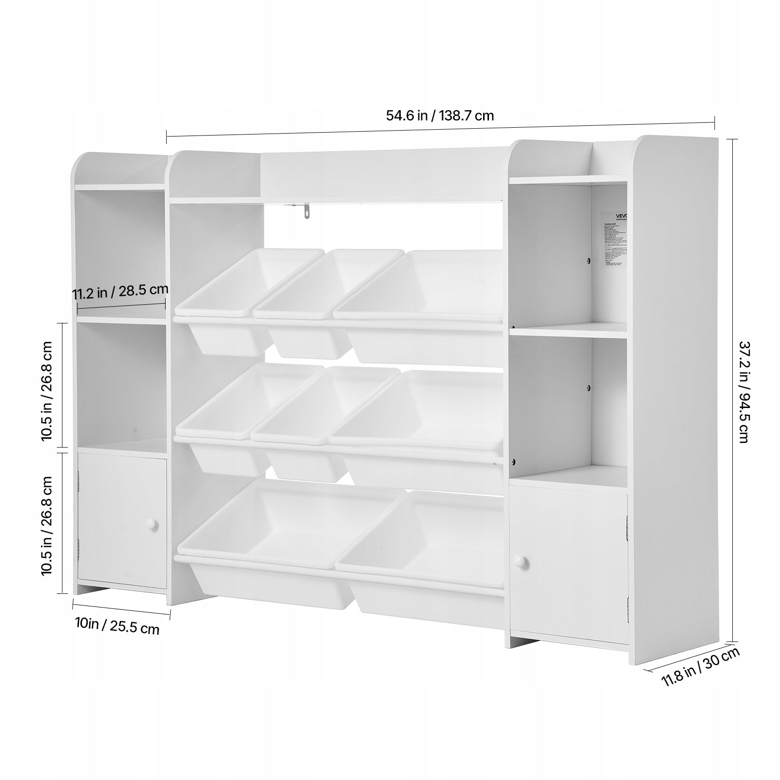 VEVOR 4-Level Toy Rack with 2 Cabinets and 8 Plastic Containers Manufacturer code JJZHKFSWJSNXX