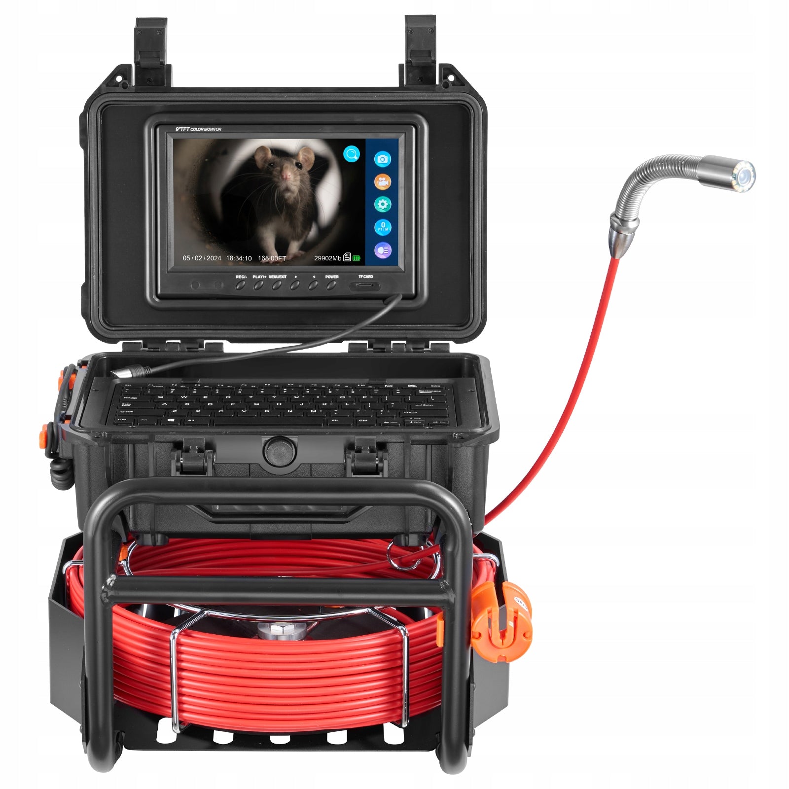 VEVOR 50M Pipe Inspection Camera With 512HZ Transmitter And 9" HD 1080P Screen