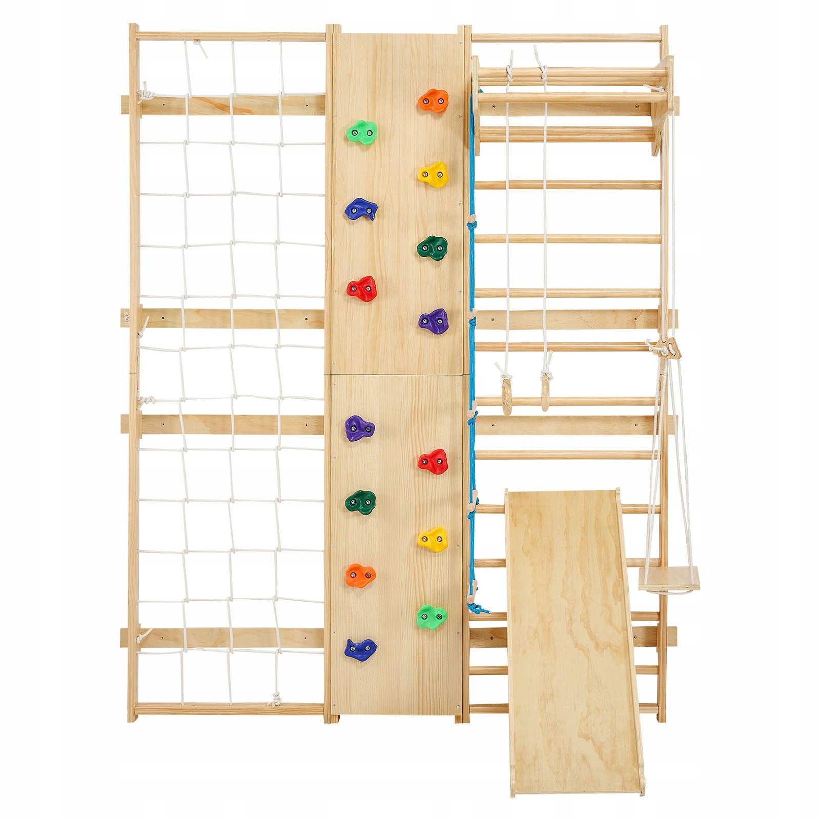 VEVOR 9 In 1 Climbing Wall For Children 240x210x63CM Solid Wood Brand Vevor