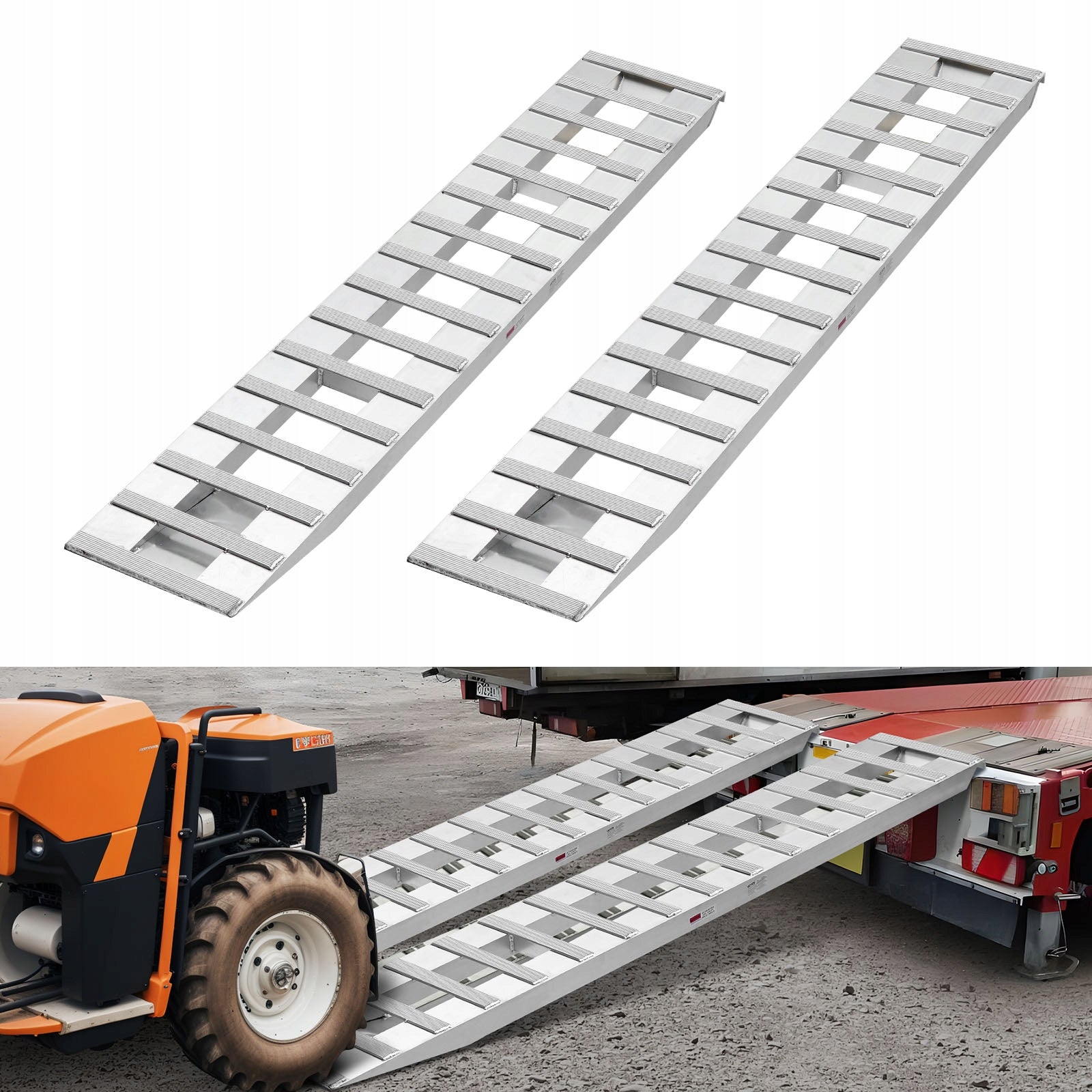 VEVOR Aluminum Alloy Loading Ramps 2Pcs 240x38CM Load Capacity 2721,6KG
