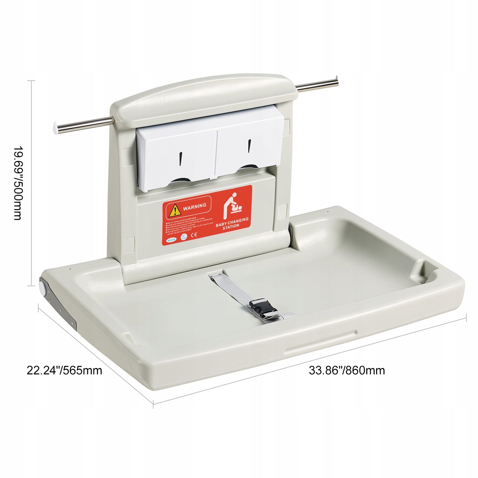 VEVOR Baby Wall Changing Table Folding Lifting Capacity 20KG HDPE Plastic Manufacturer code YYSNBTHS0000EZO