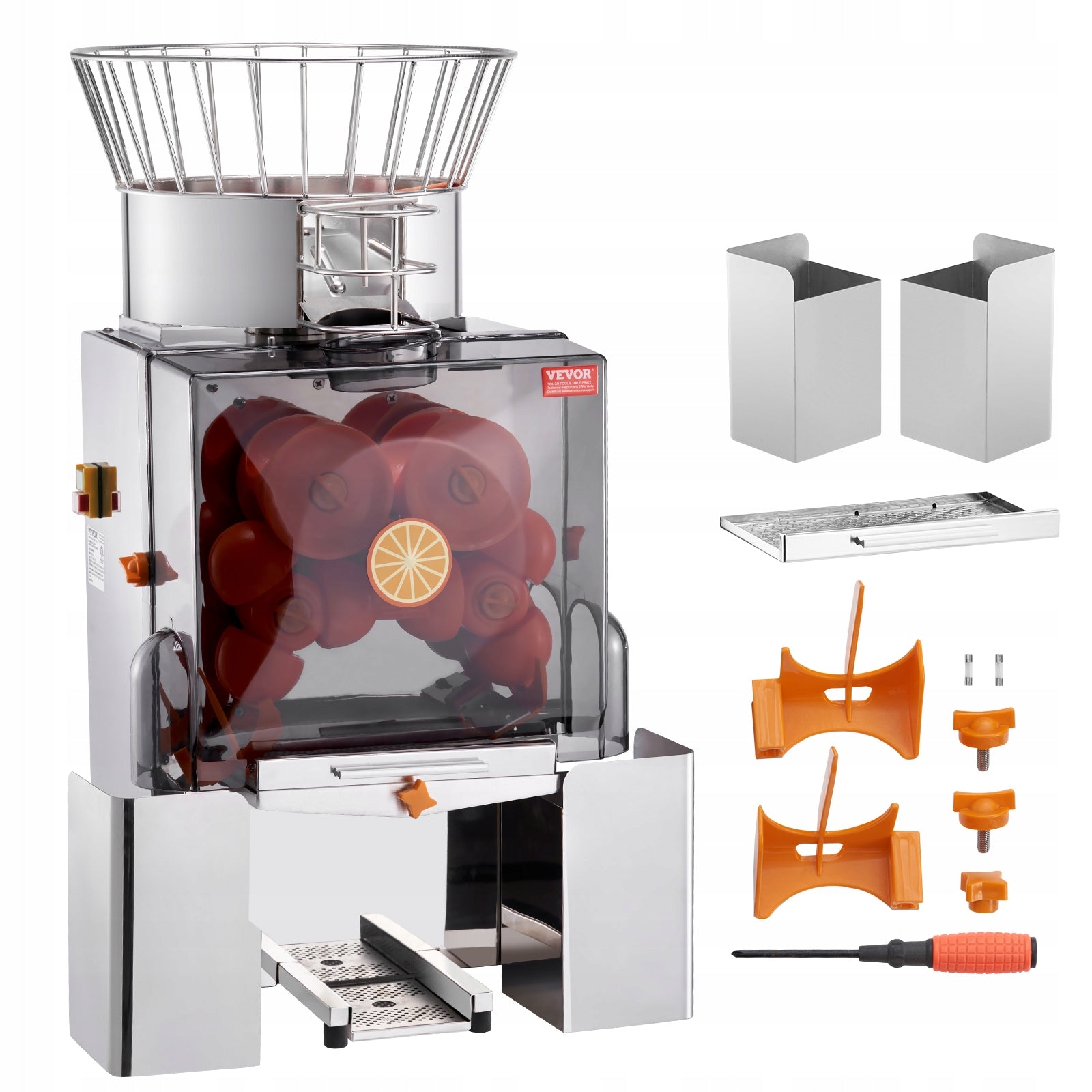 VEVOR COMMERCIAL AUTOMATIC CITRUS JUICER 120W STAINLESS STEEL