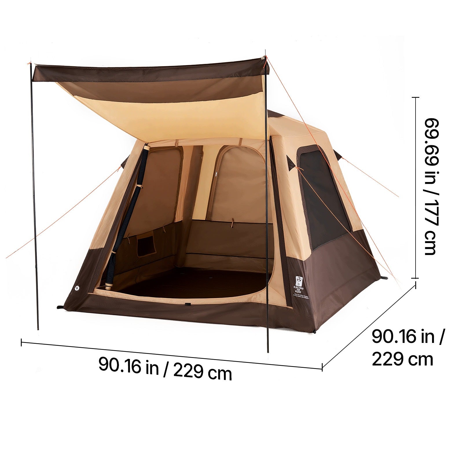 VEVOR Camping Tent 4-Person Inflatable Family Tent Beige Manufacturer code CQZ7575FTZD