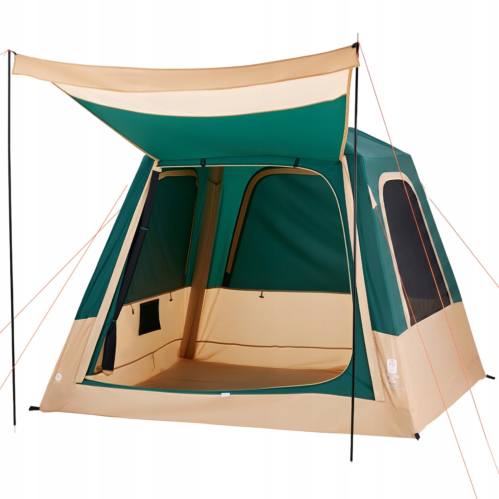 VEVOR Camping Tent For 4 Persons Inflatable Family Tent Green