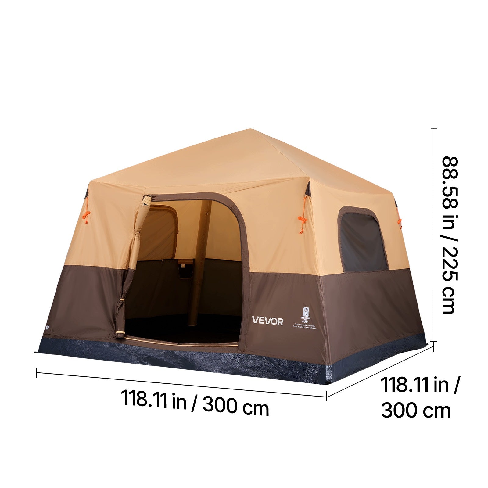 VEVOR Camping Tent For 6 People Inflatable Family Tent Beige Manufacturer code CQZ1010FT