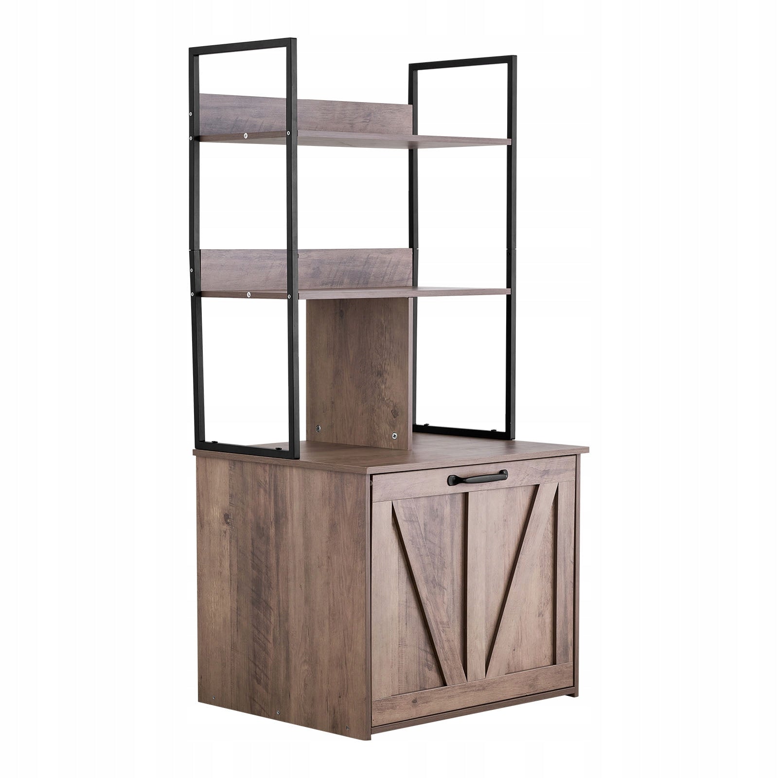 VEVOR Cat Cabinet 60x50x127,2CM With Shelf Doors And Hooks Color brown