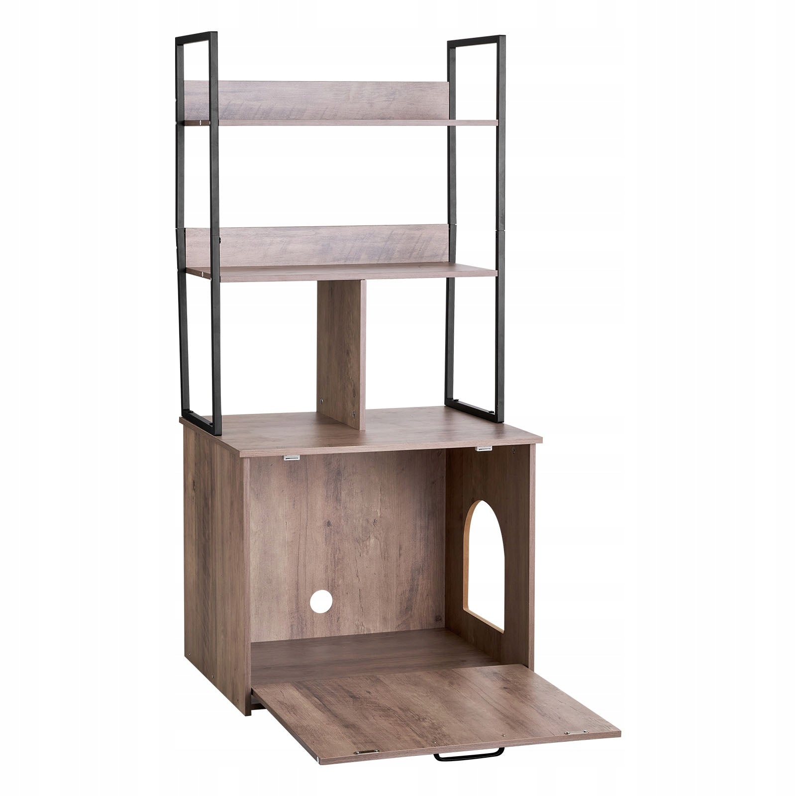 VEVOR Cat Cabinet 60x50x127,2CM With Shelf Doors And Hooks Kind closed litter box