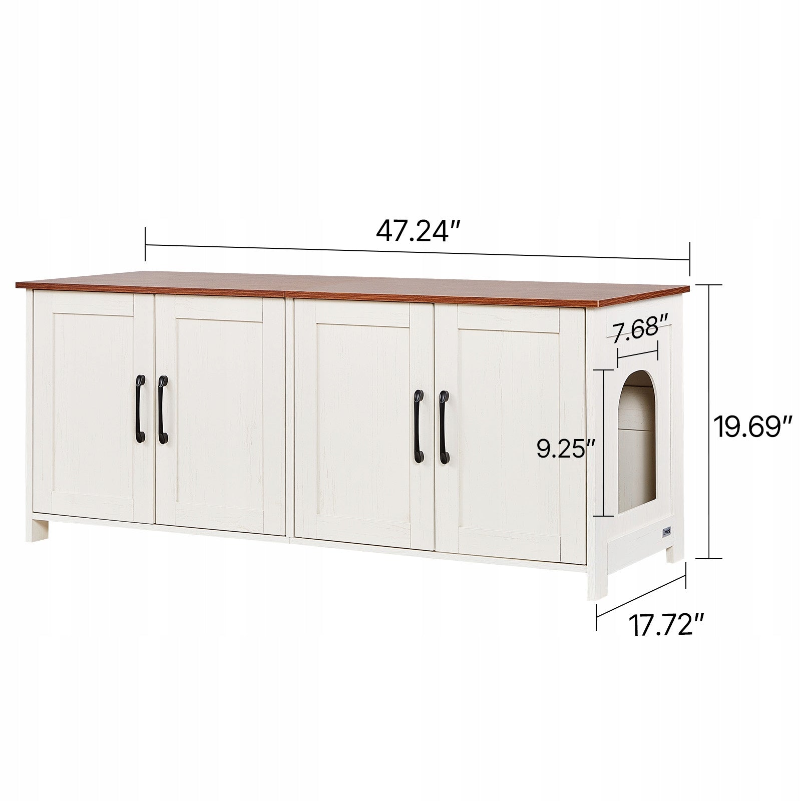 VEVOR Cat Cuvette Cabinet Wooden Brown and White 120x45x50CM EAN (GTIN) 197988415398