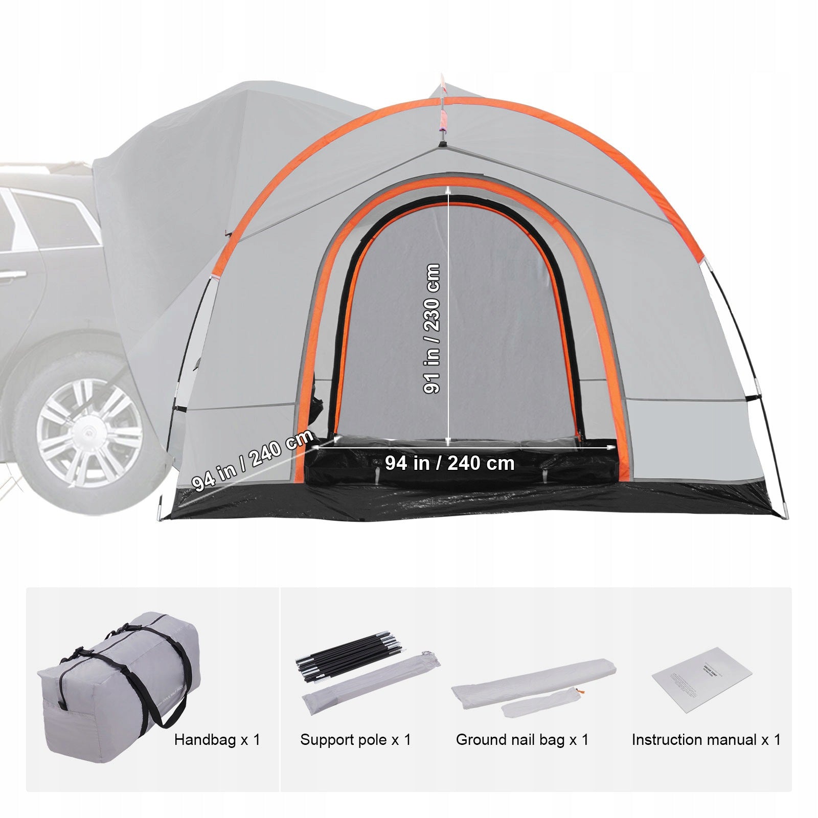 VEVOR Double Layer Car Tent 240x240x230CM Waterproof PU2000MM Manufacturer code CSUV6508008004E90V0