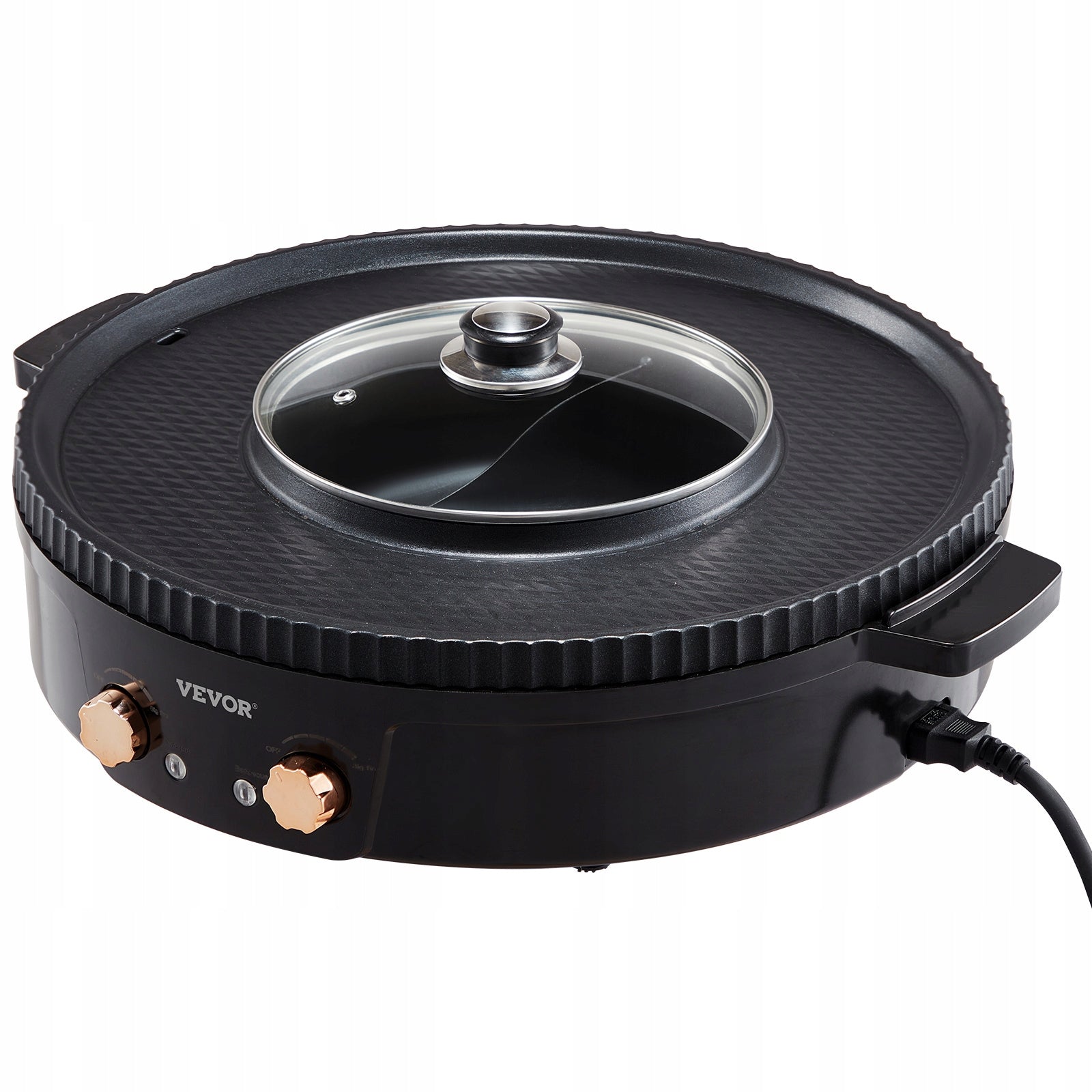 VEVOR Electric Pot 1800W 2IN1 Nonstick Pan With Grill