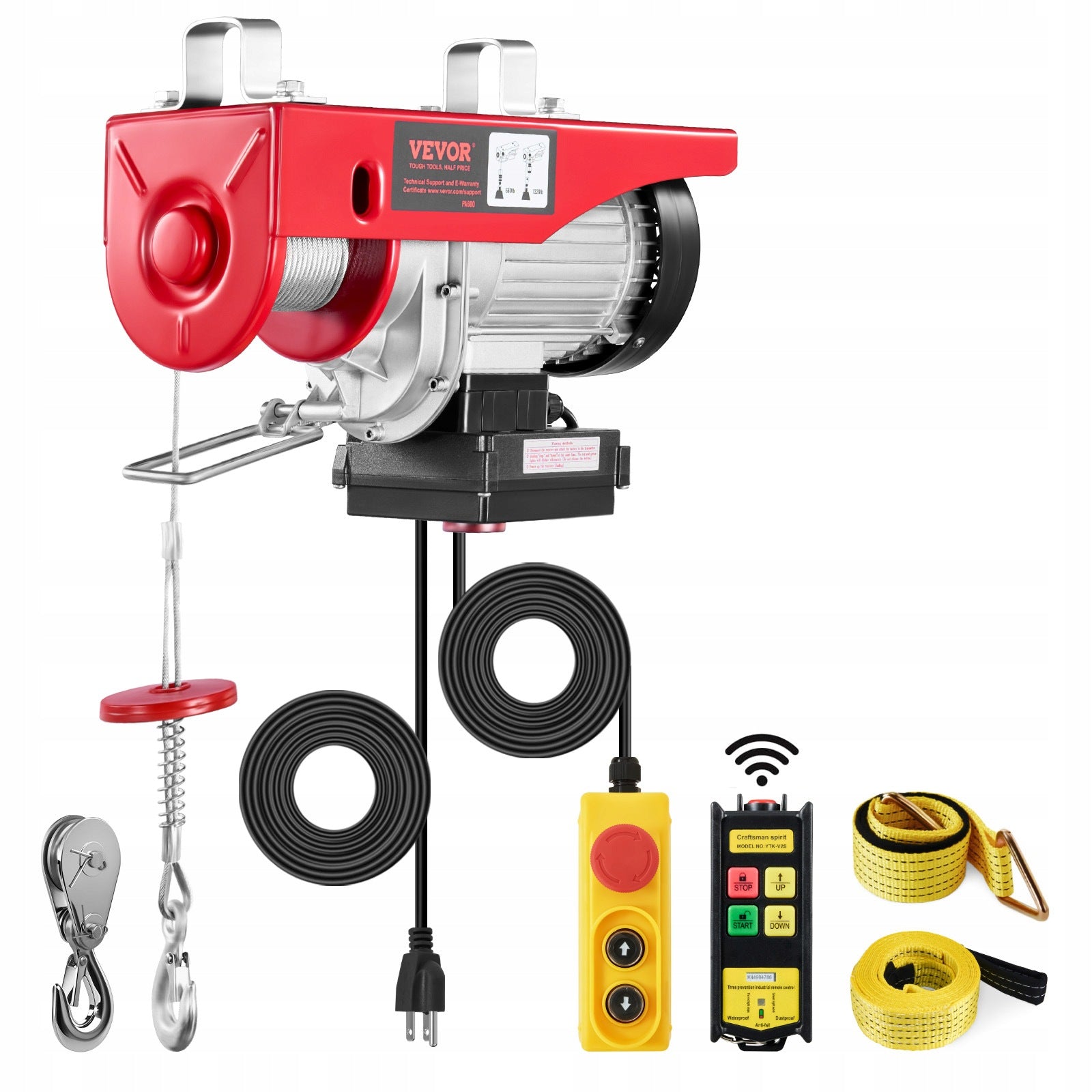 VEVOR Electric Winch Lifting Capacity 600KG With Wired And Wireless Remote Control