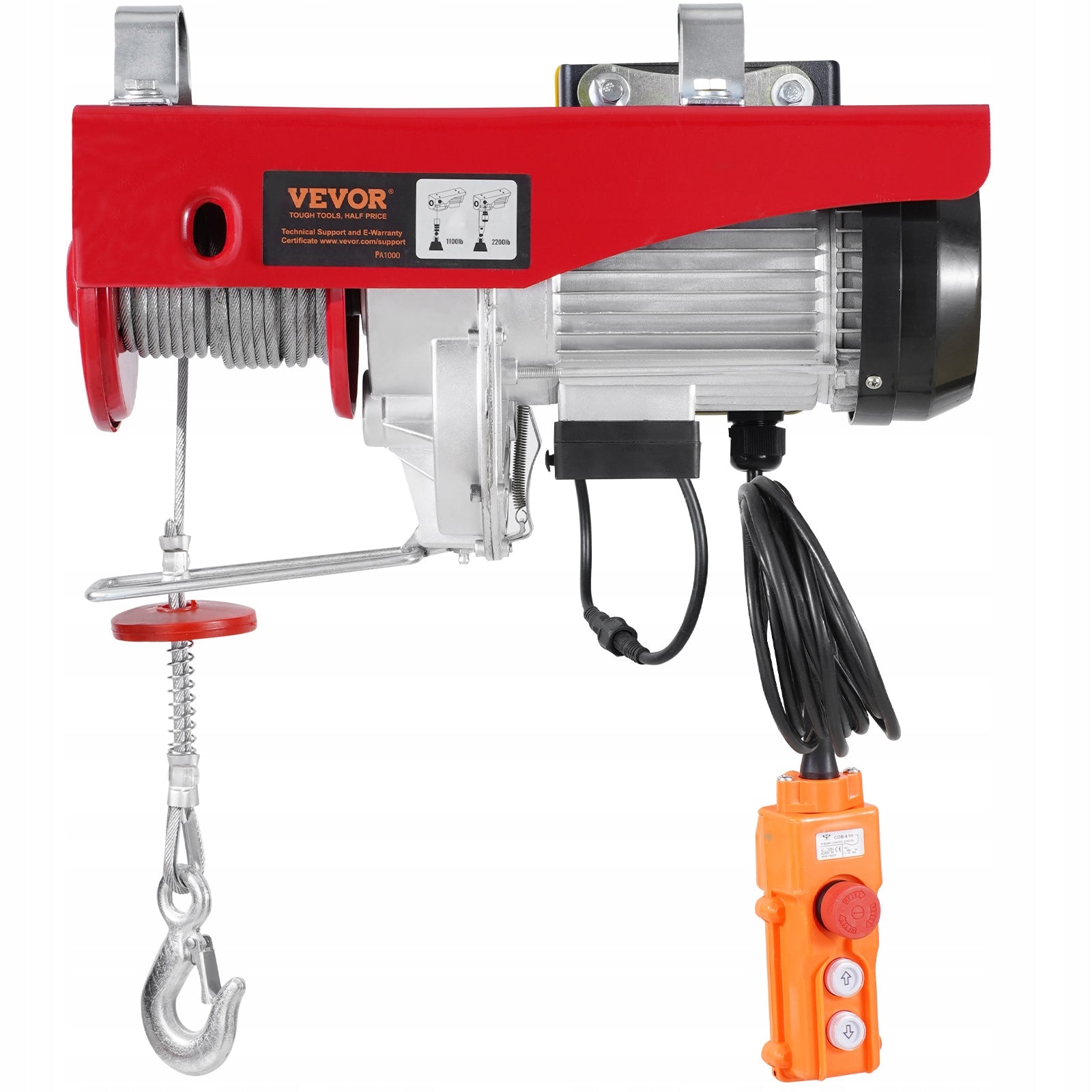 VEVOR Electric Winch Load Capacity 1000KG Wired Remote Control Wireless Brand Vevor