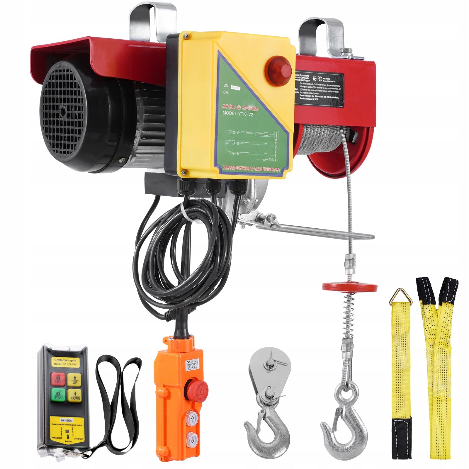 VEVOR Electric Winch Load Capacity 1000KG Wired Remote Control Wireless Manufacturer code DDGSSHLYXWX