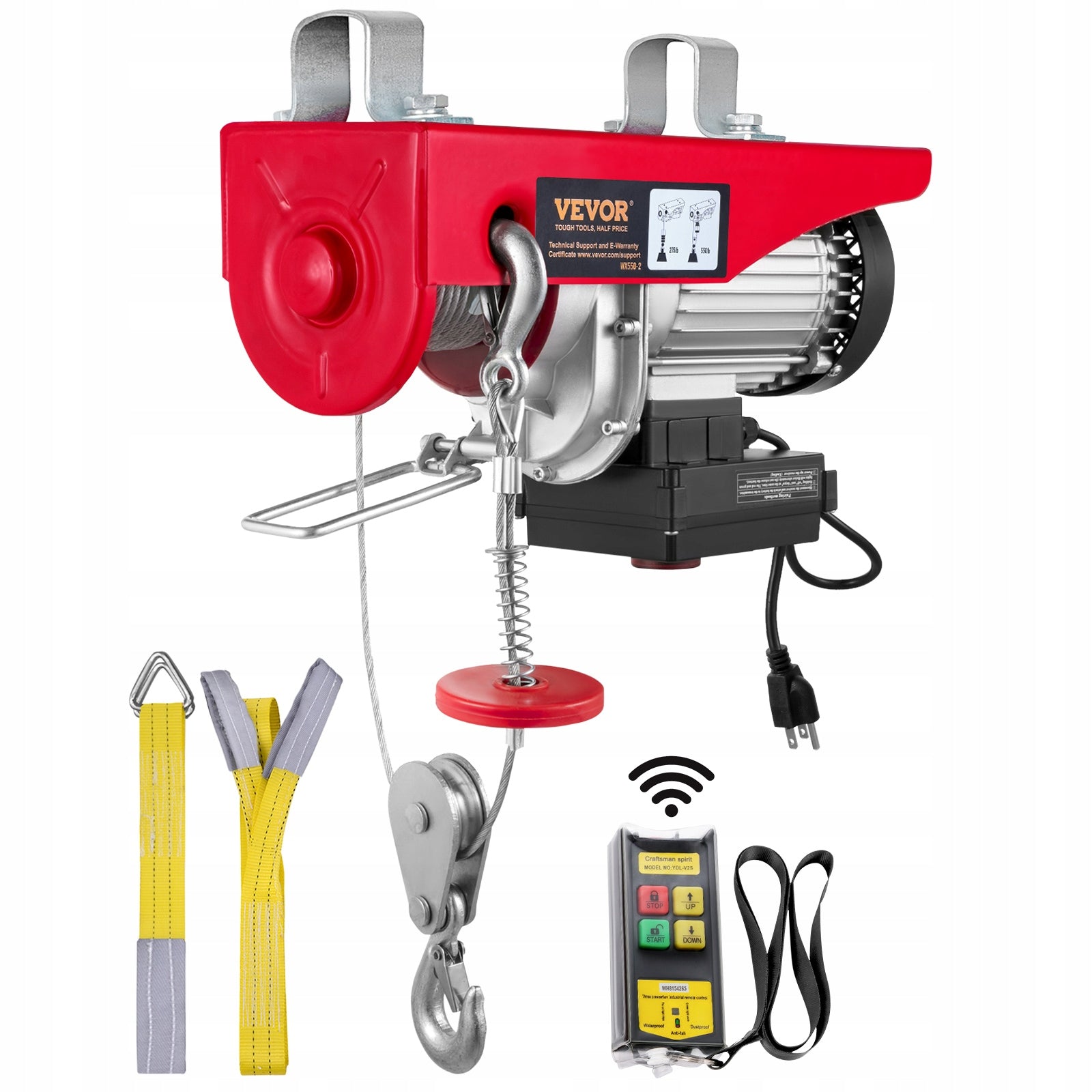VEVOR Electric Winch Load Capacity 250KG With Wireless Remote Control 12M