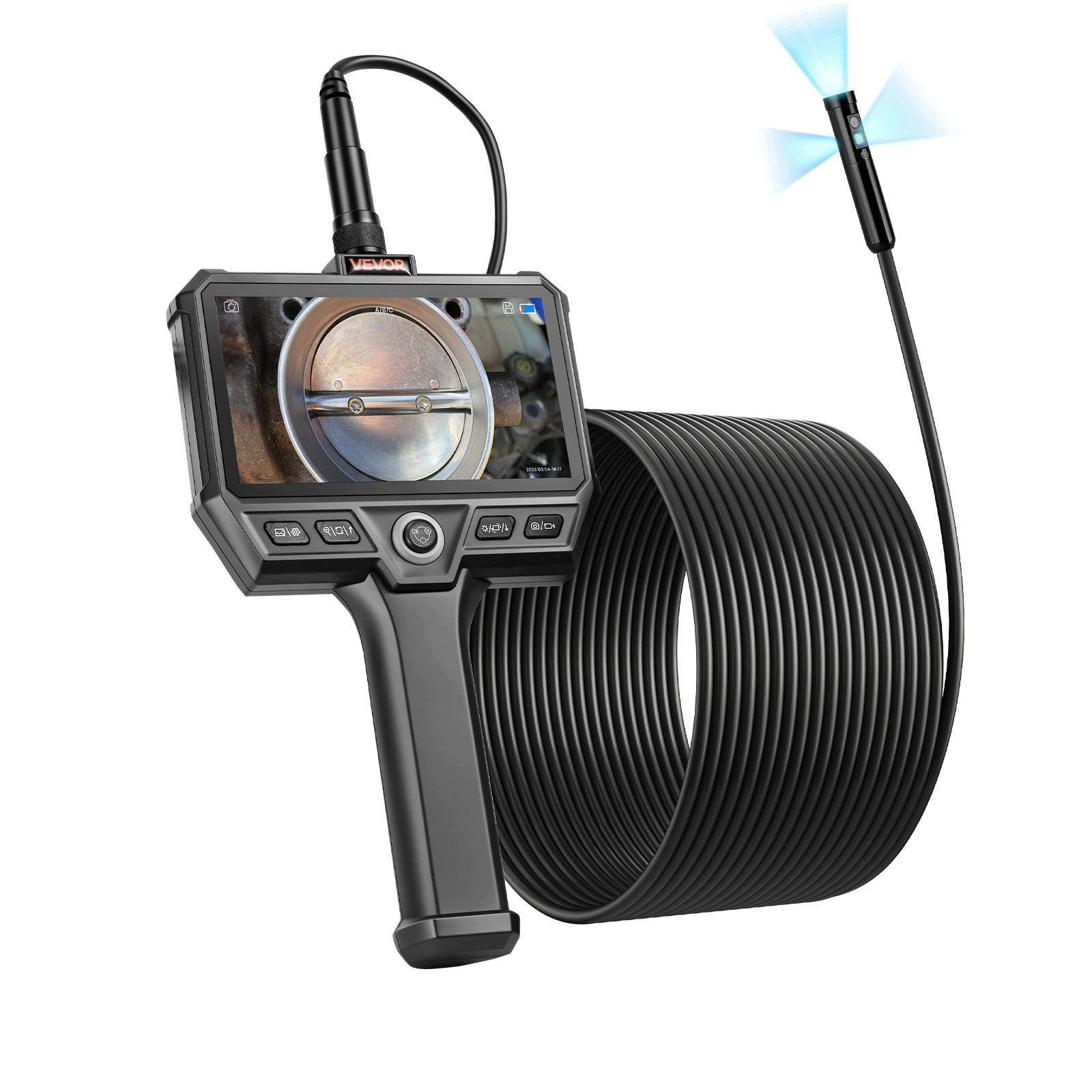 VEVOR Endoscope Camera With Triple Lens Cable 10M And 5" Screen Brand Vevor