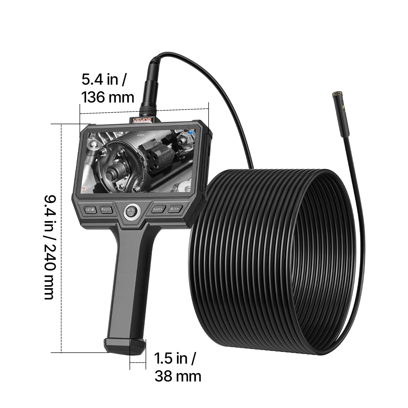 VEVOR Endoscope Camera With Triple Lens Cable 10M And 5" Screen Manufacturer code TXKQXNKJWZXSB