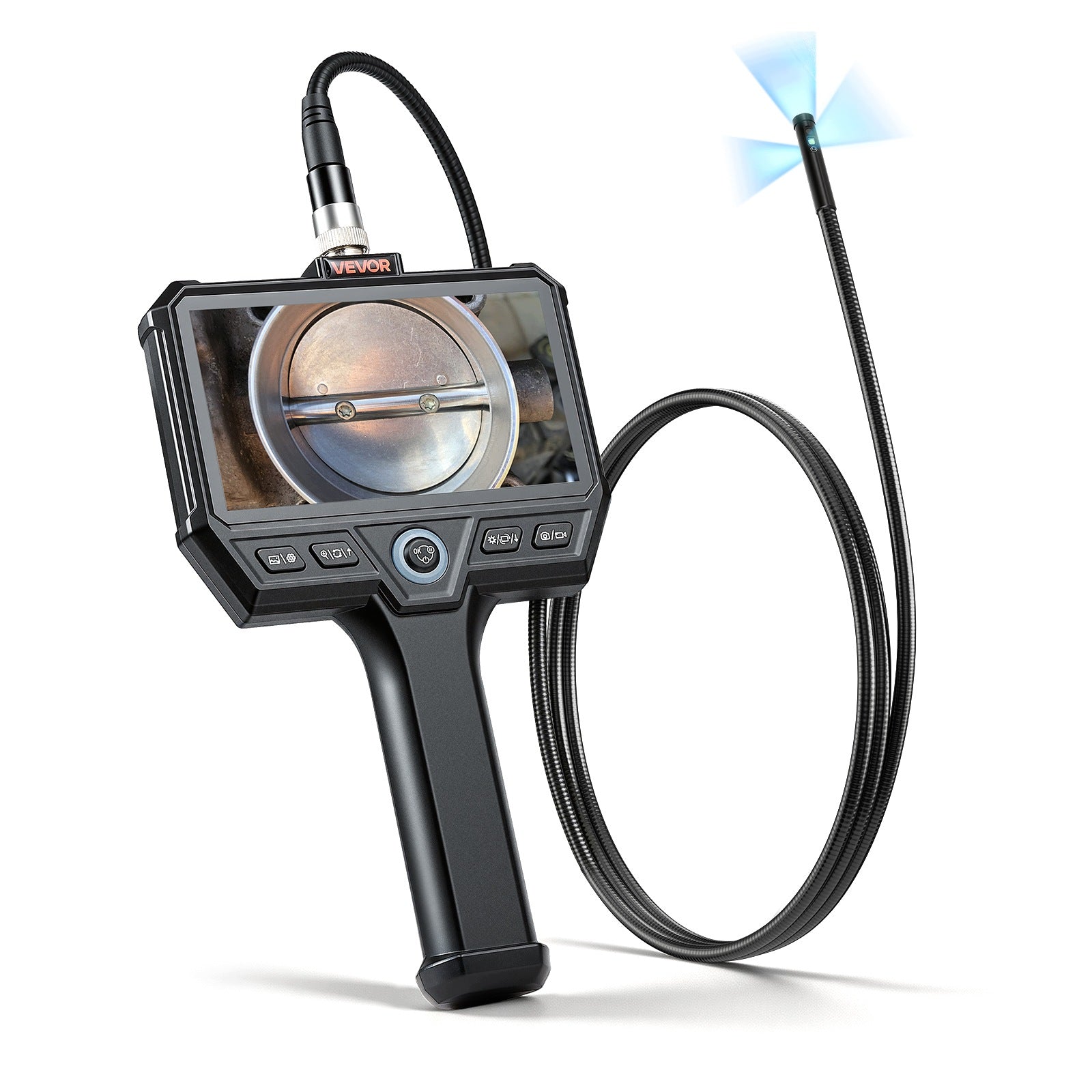 VEVOR Endoscope Camera with Triple Lens Lighting and 5" Screen Brand Vevor