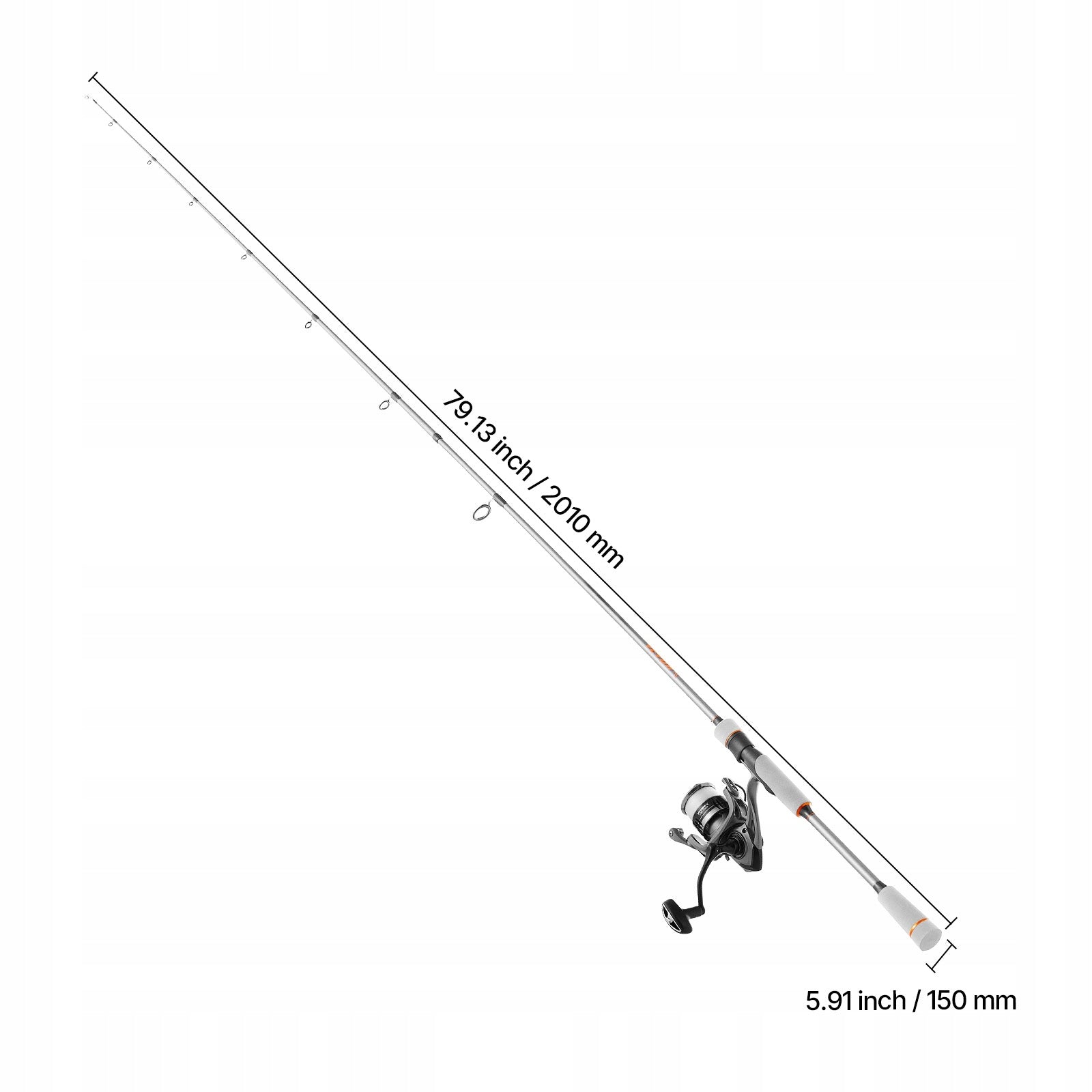 VEVOR Fishing Rod Medium Smooth Work Fishing Set With Two-Piece Fishing Rod 2M Brand Vevor