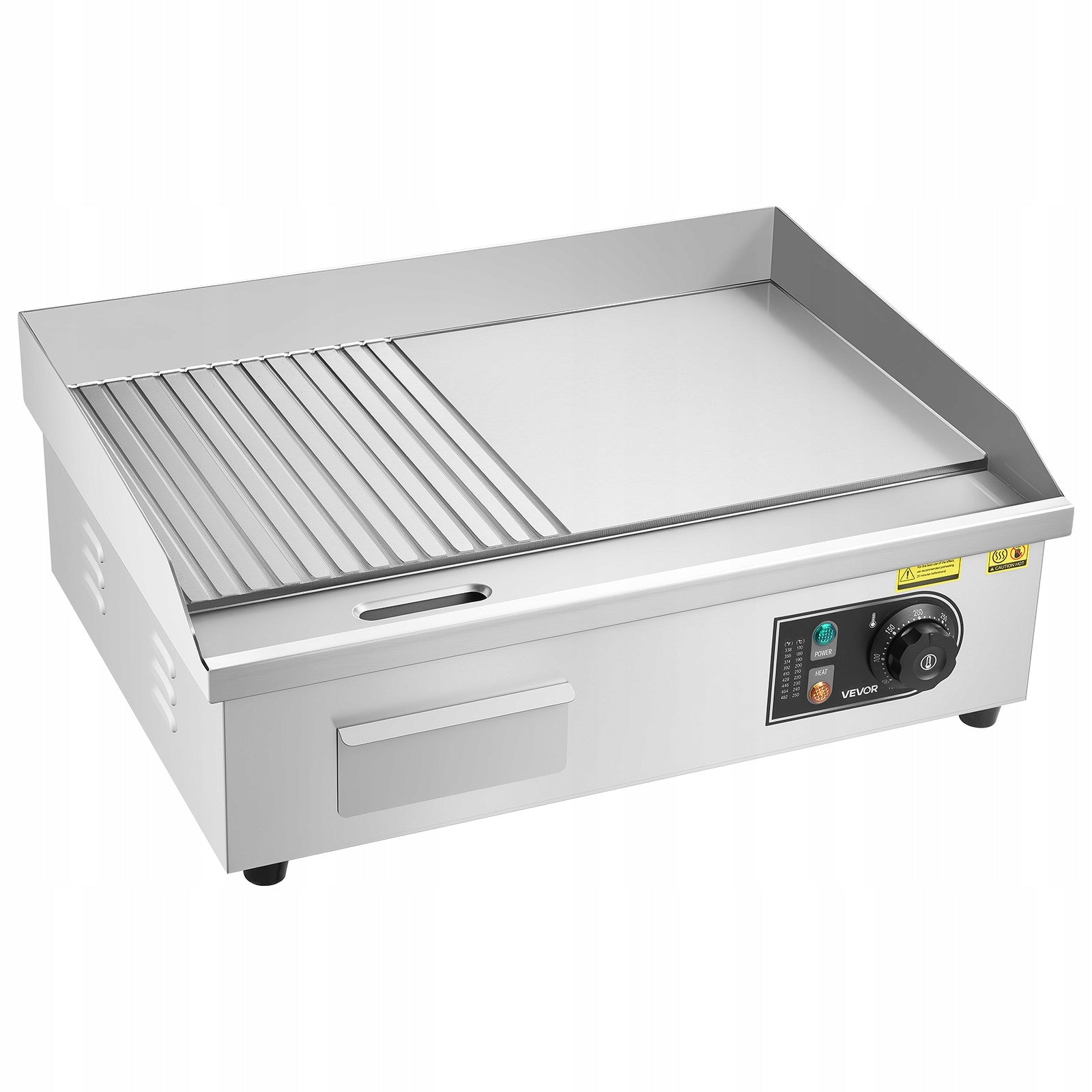 VEVOR Grill Plate 3200W 53,5x30CM Half Ribbed Half Smooth Manufacturer code SYKDBLBPK10M6