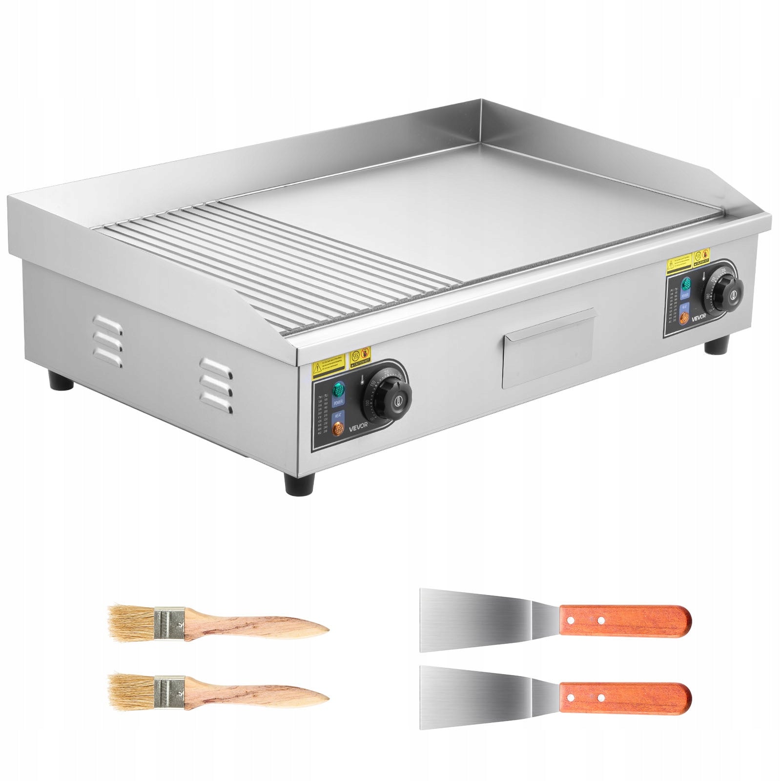 VEVOR Grill Plate 4400W 72,5x40CM Half Ribbed And Half Smooth Manufacturer code SYKDBLBPK10MN