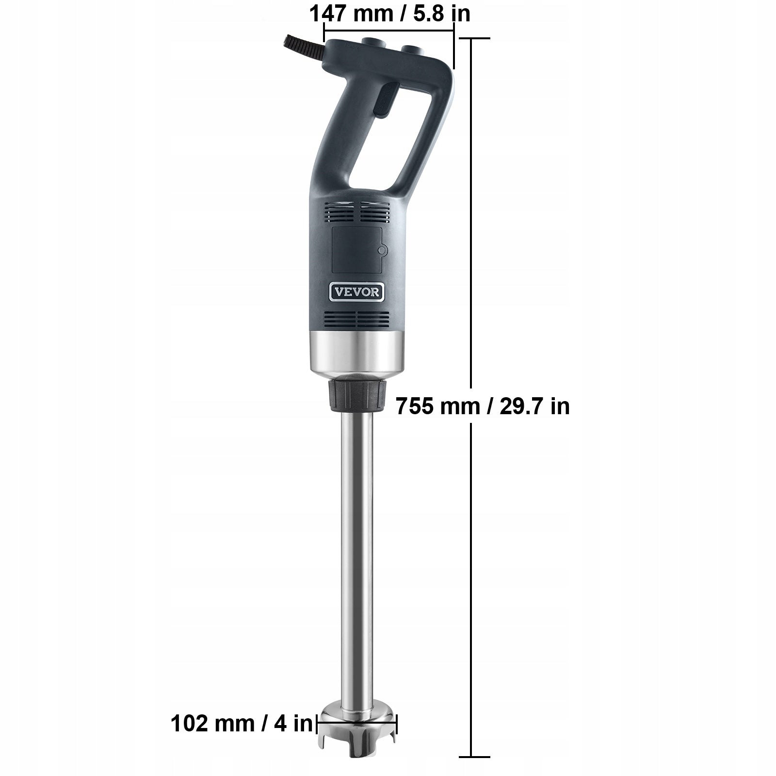VEVOR Hand Blender 750W 75,5CM Stainless Steel Adjustable Speed Brand Vevor
