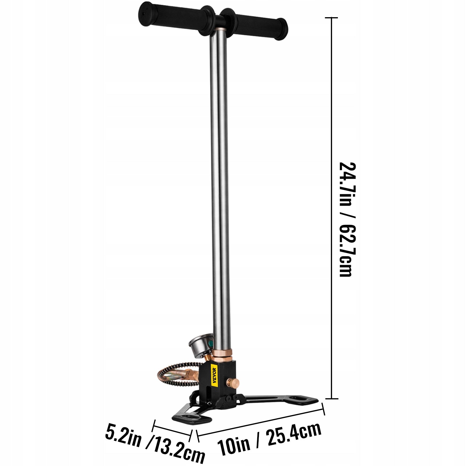 VEVOR Hand Pump 4500PSI 3-Degree Portable Floor Pump Silver Manufacturer code QQCQB4500PSI