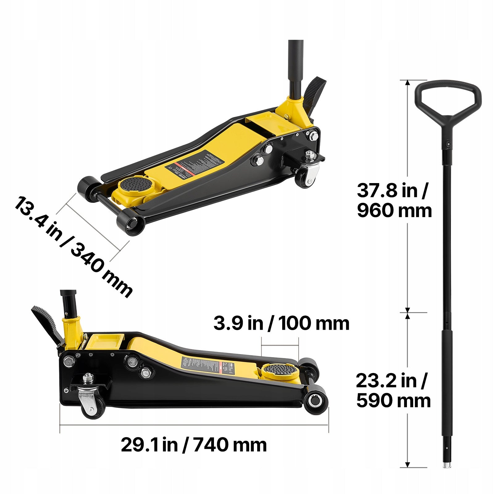VEVOR Hydraulic Lift Load Capacity 3T With Double Piston Pump And Foot Pedal Maximum lifting height 500 mm