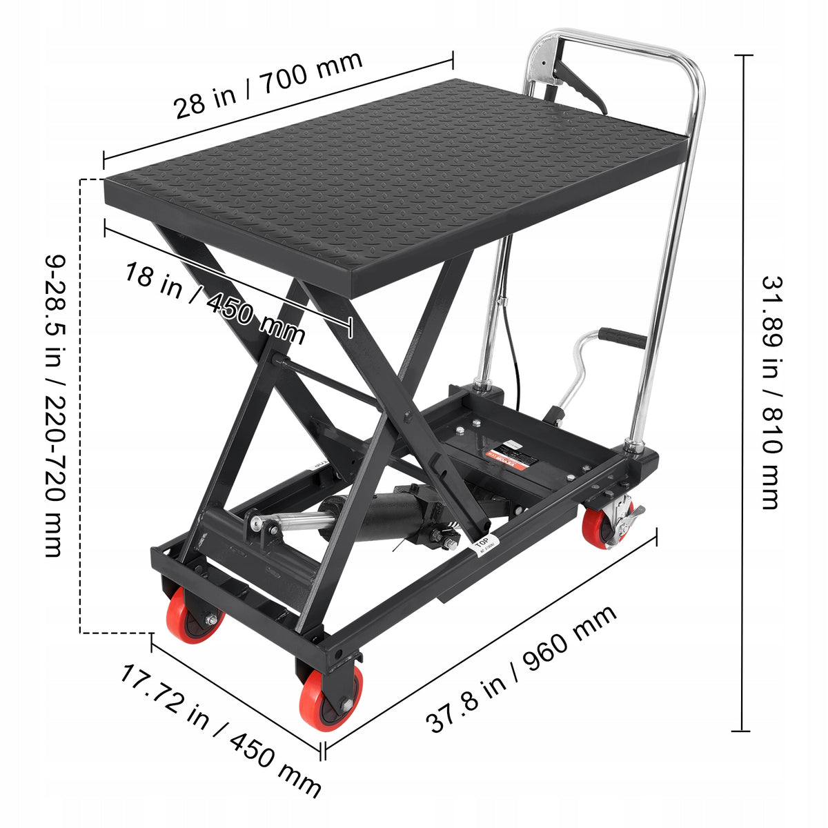 VEVOR Hydraulic Table 22-72CM Load Capacity 230KG Hydraulic Lifting Table EAN (GTIN) 840349937878