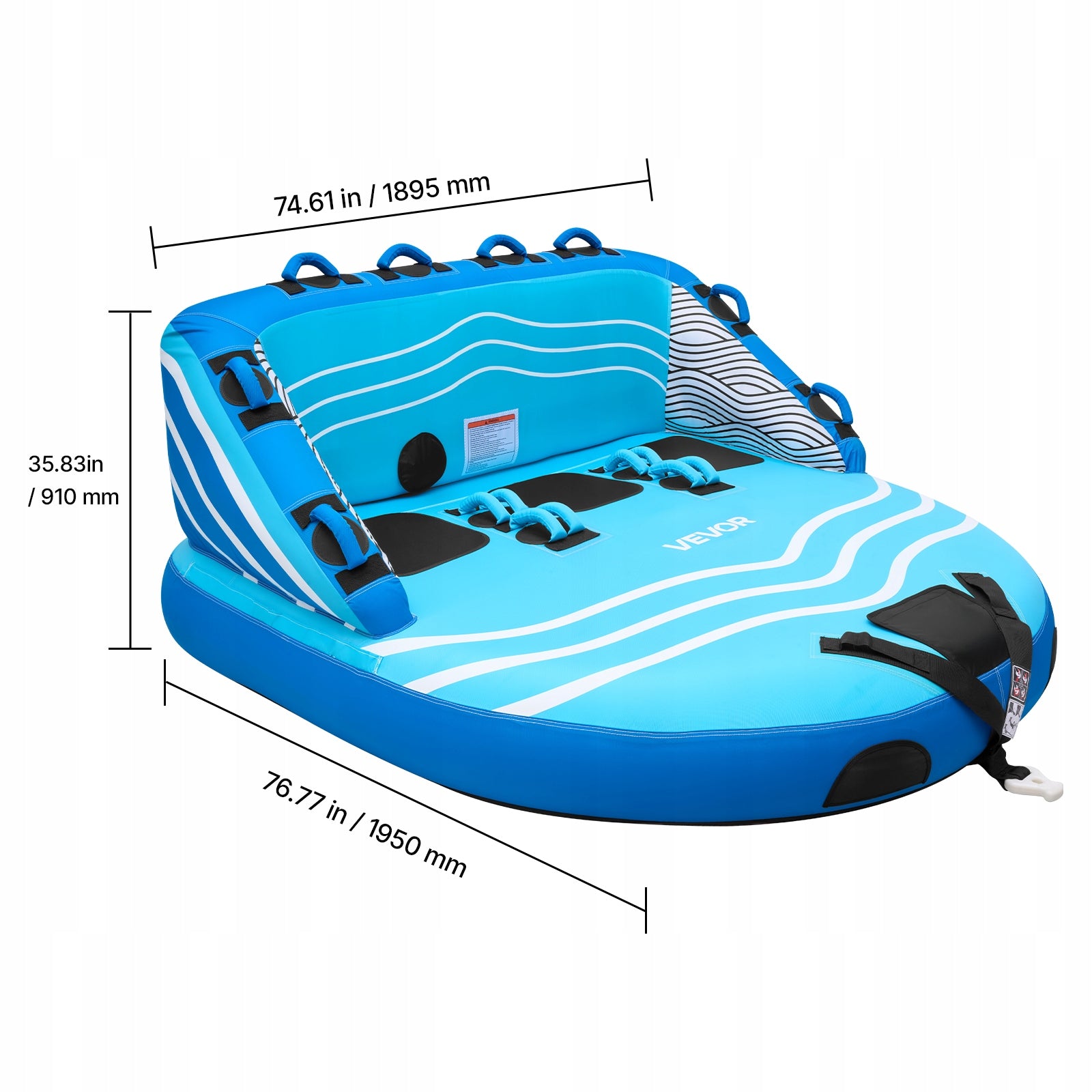 VEVOR Inflatable Lifting Board 231KG For 3 Persons Towed Tube For Boat Manufacturer code CQTL3SFDX3RLLM38P0