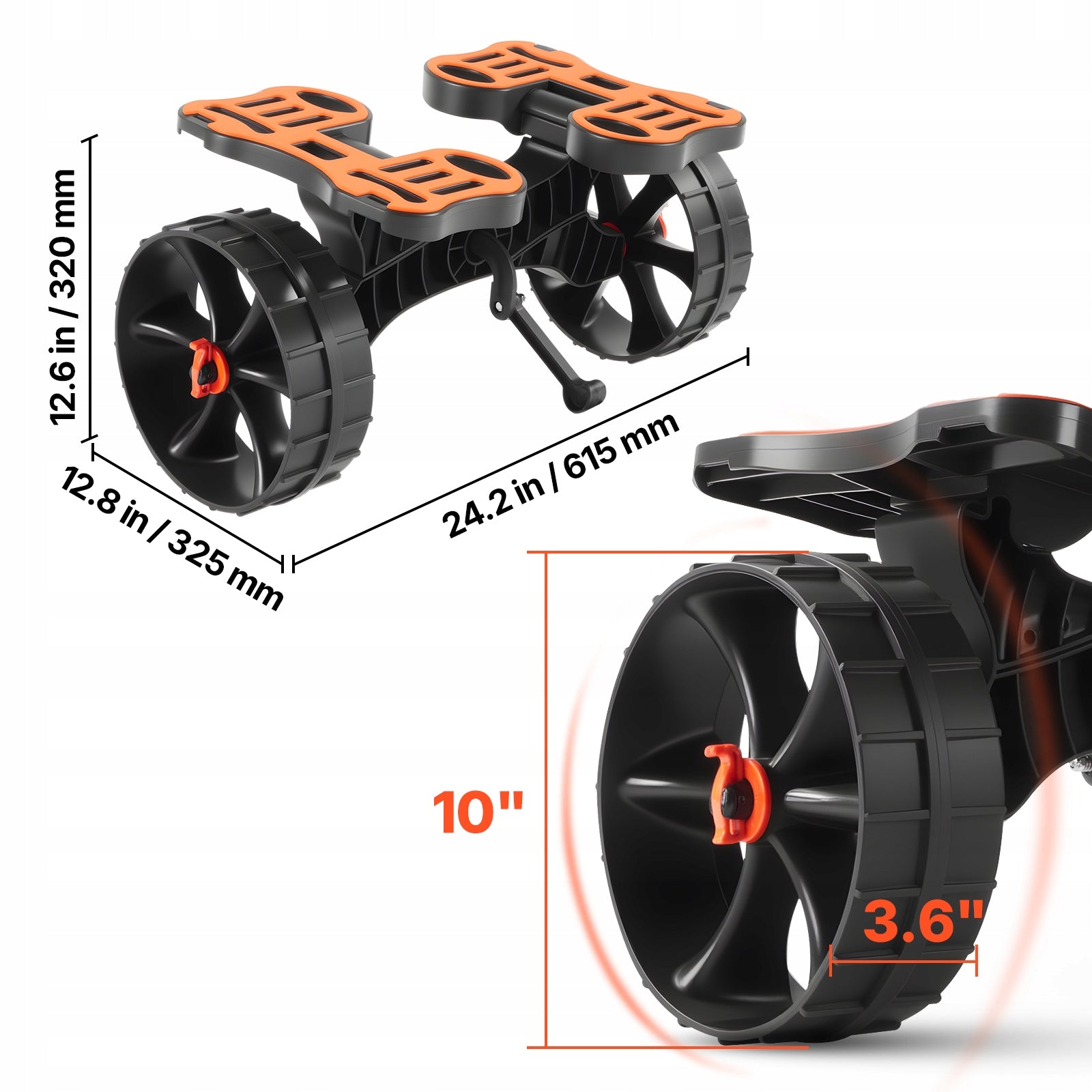VEVOR Kayak Trolley Horizontal With 25,4CM Wheels Load Capacity 113KG Folding Brand Vevor