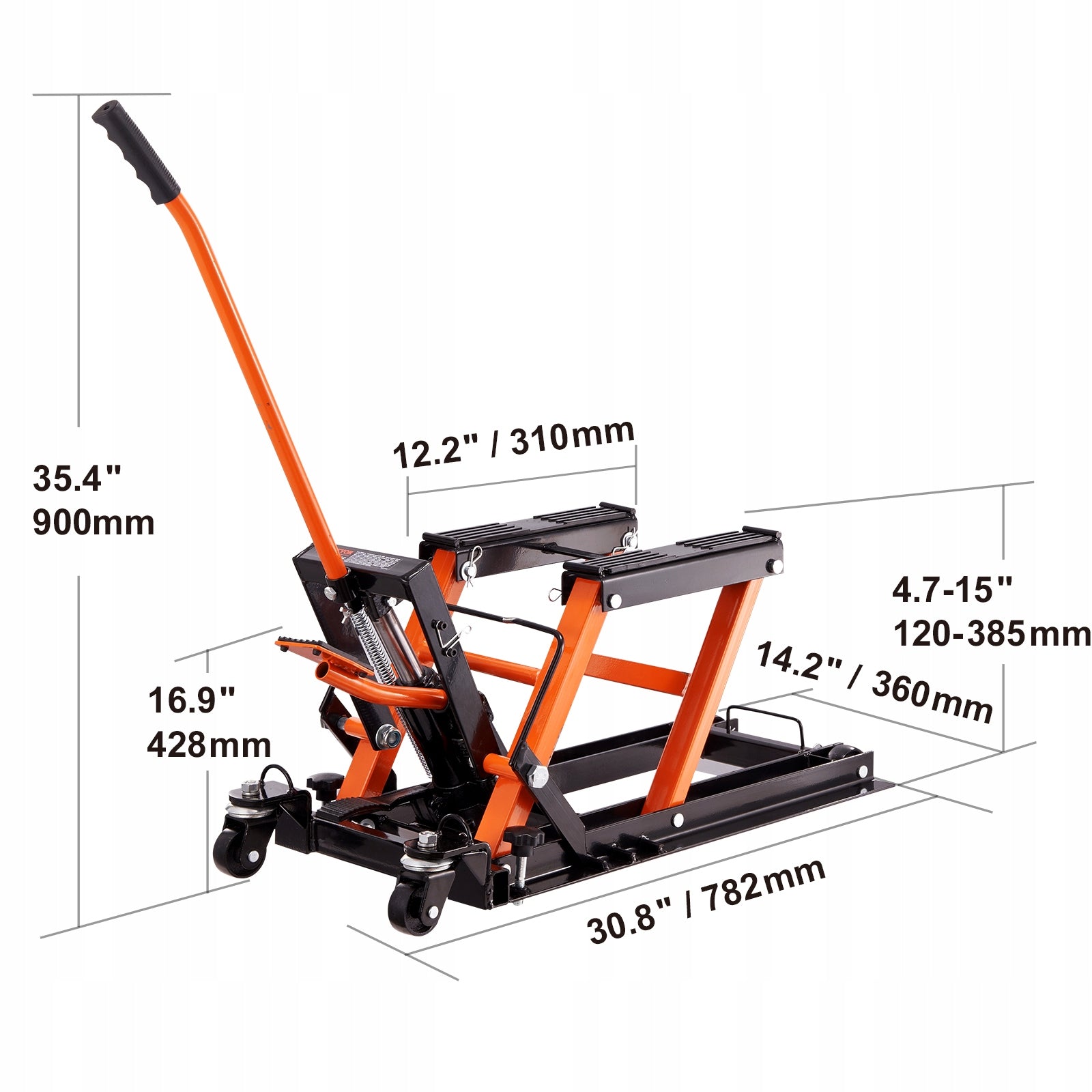 VEVOR Motorcycle Hydraulic Pump Jack 1500 LBS ATV Dirt Bike Stand Lifting capacity 700 kg