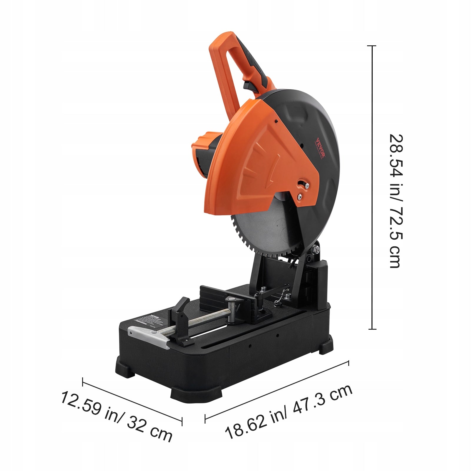 VEVOR Piła Ukośnica 2800W 35,5CM Z Mocne Zaciskanie Pomarańczowa+Czarna Brand Vevor