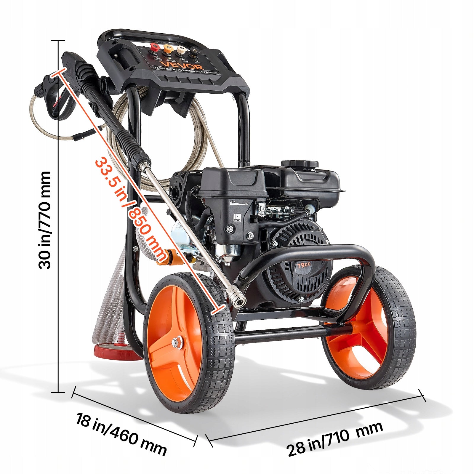 VEVOR Pressure Washer 7L/MIN 2900PSI With Set of 4 Nozzles Easy Cleaning Brand Vevor