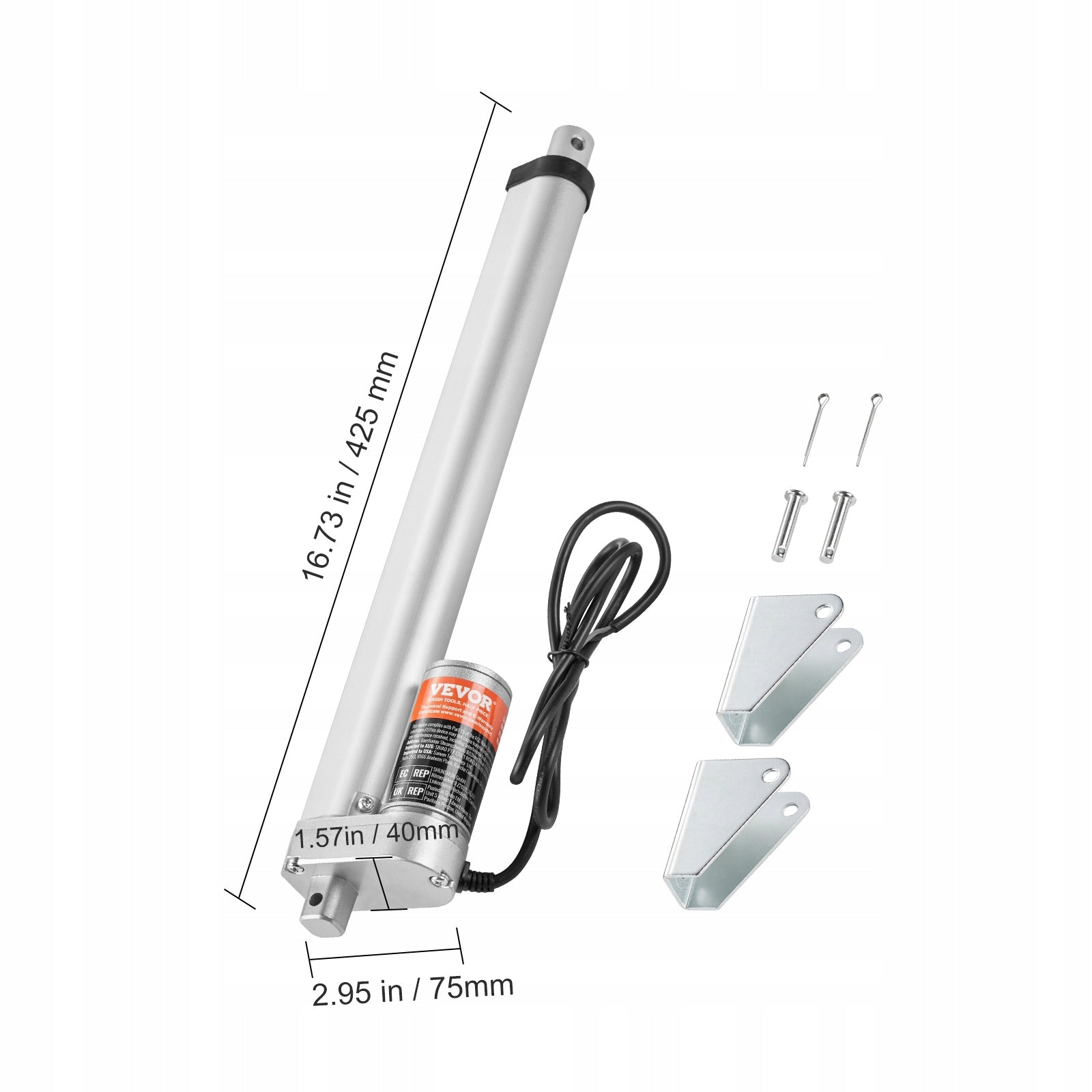 VEVOR Siłownik liniowy DC 12 V Długość Skoku 300MM Prędkość Przesuwu 5MM/S Brand Vevor