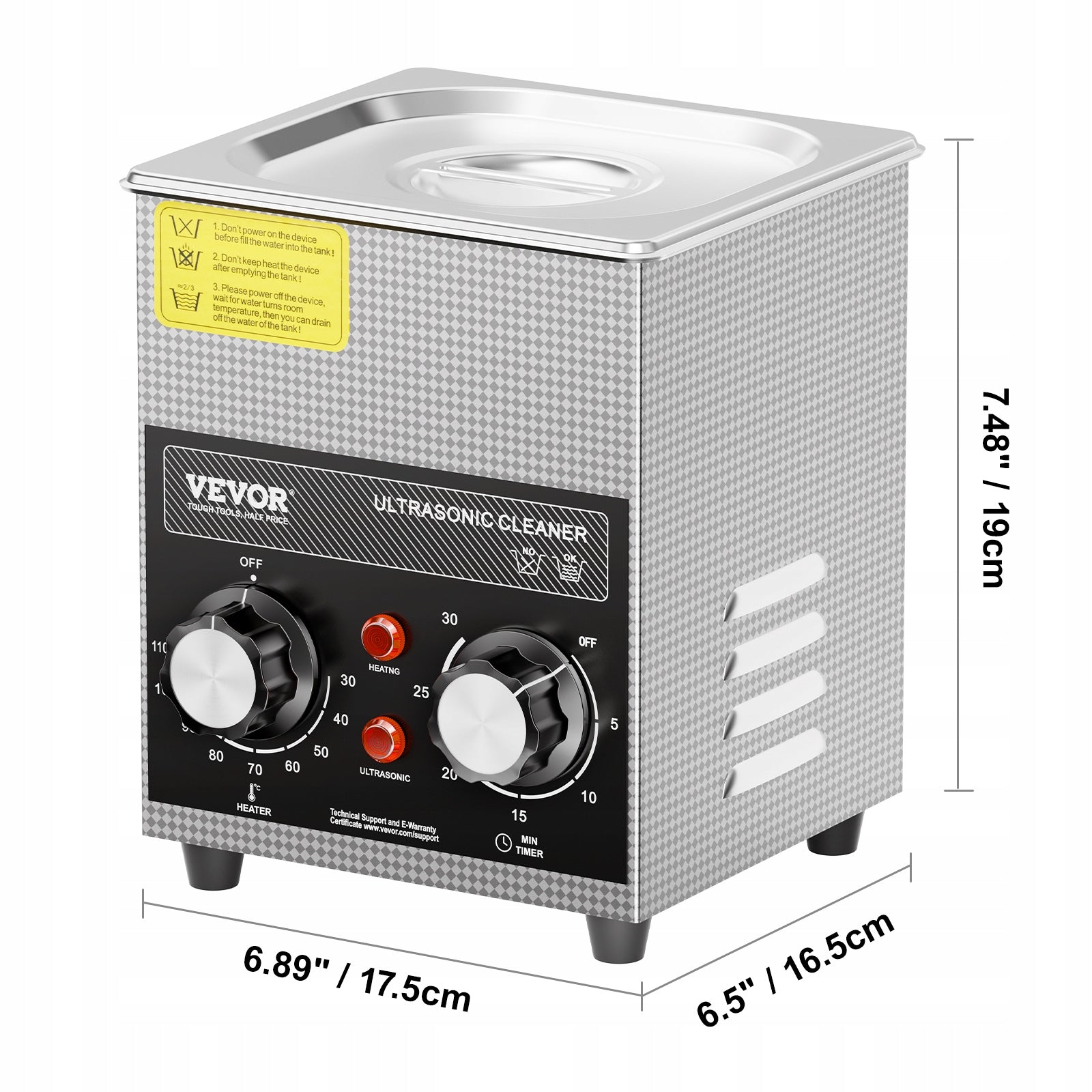 VEVOR Stainless Steel 2L 60W Ultrasonic Cleaner Efficient Cleaning Manufacturer code XNKZCSBQXJ
