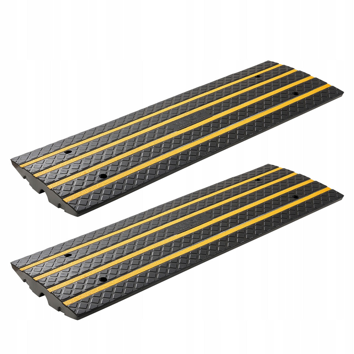 VEVOR Threshold Ramp 2Pcs Curb Ramp With Yellow Reflective Straps