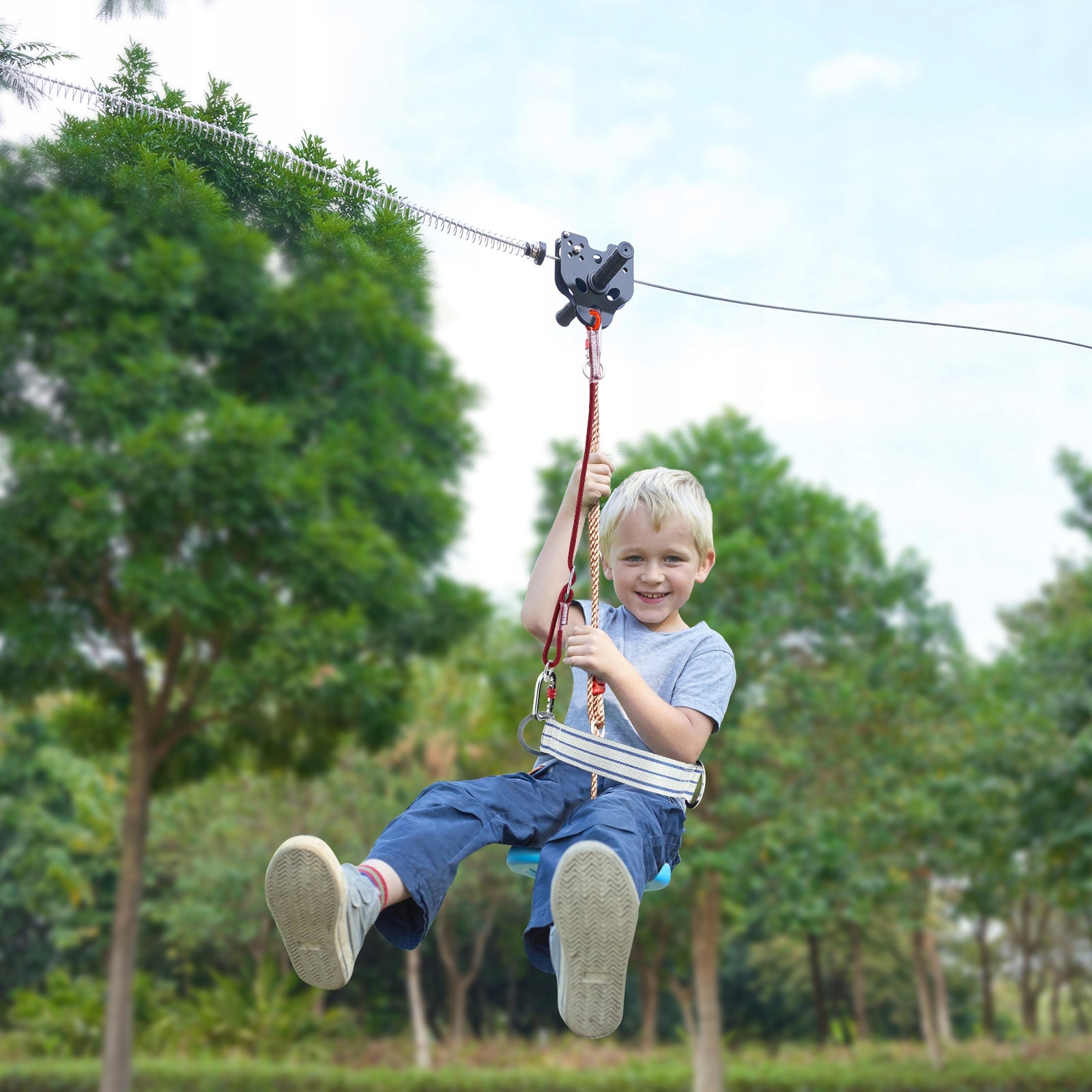 VEVOR Tyrolean Length 30,48M Load Capacity 150KG Children's Cable Car Brand Vevor