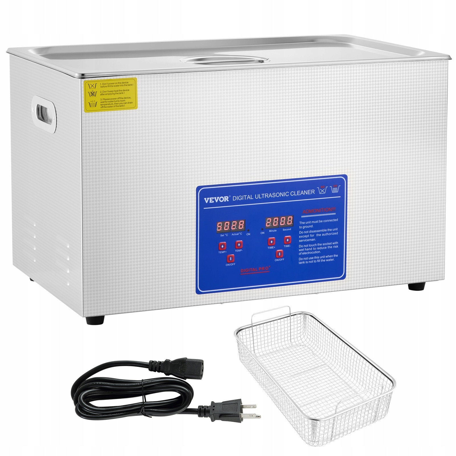 VEVOR Ultrasonic Cleaner 30L 600W With Stainless Steel Digital Clock Manufacturer code TH-100A