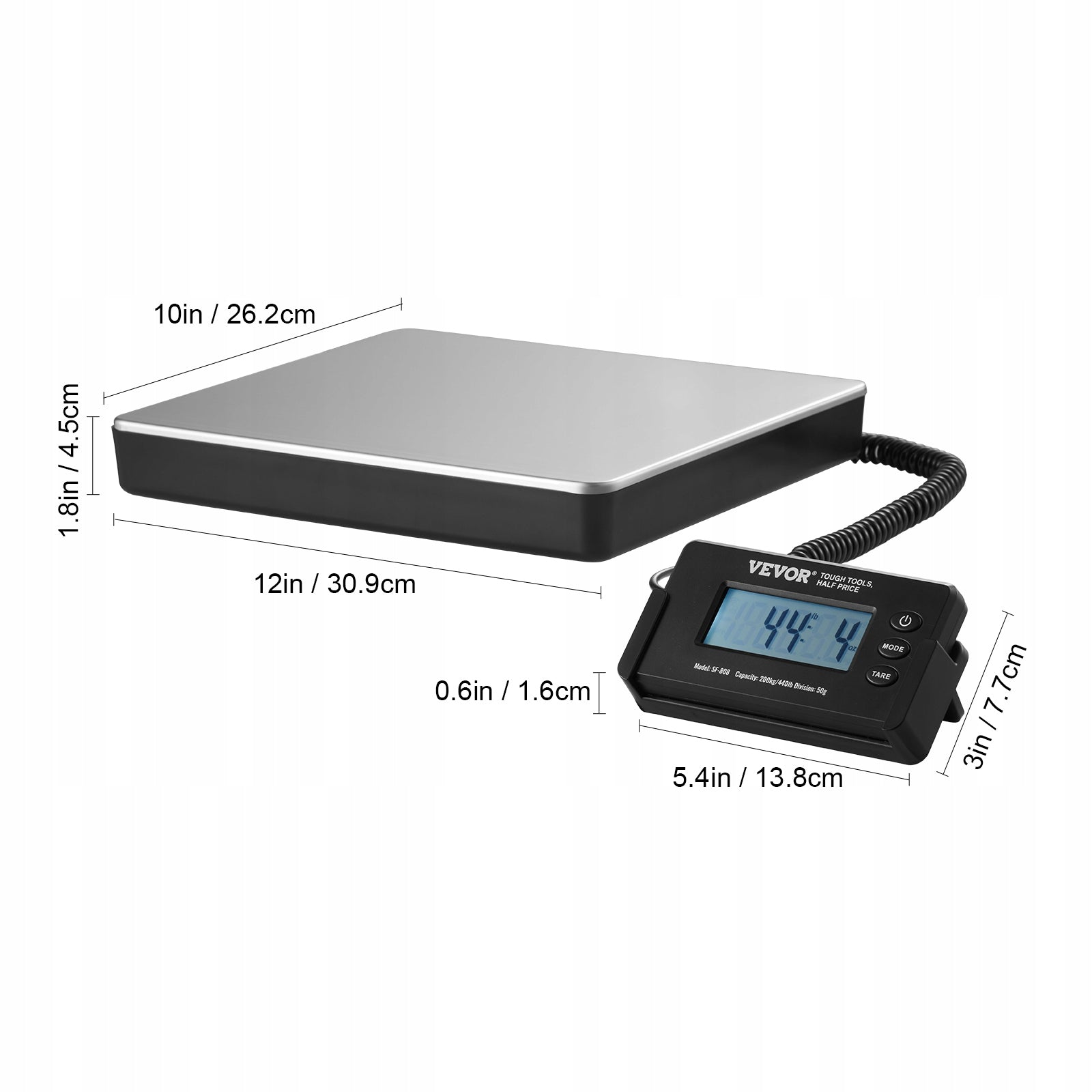 VEVOR Warehouse Scale 150G-200KG Platform Scale In LCD Screen With Stand Manufacturer code FTSYSCYXBDG12YMRKV2