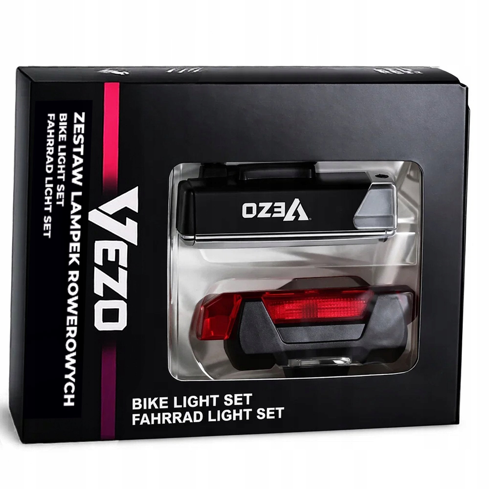 VEZO 2x BICYCLE LIGHT FRONT REAR LED BIKE KIT USB FRONT REAR Kind set