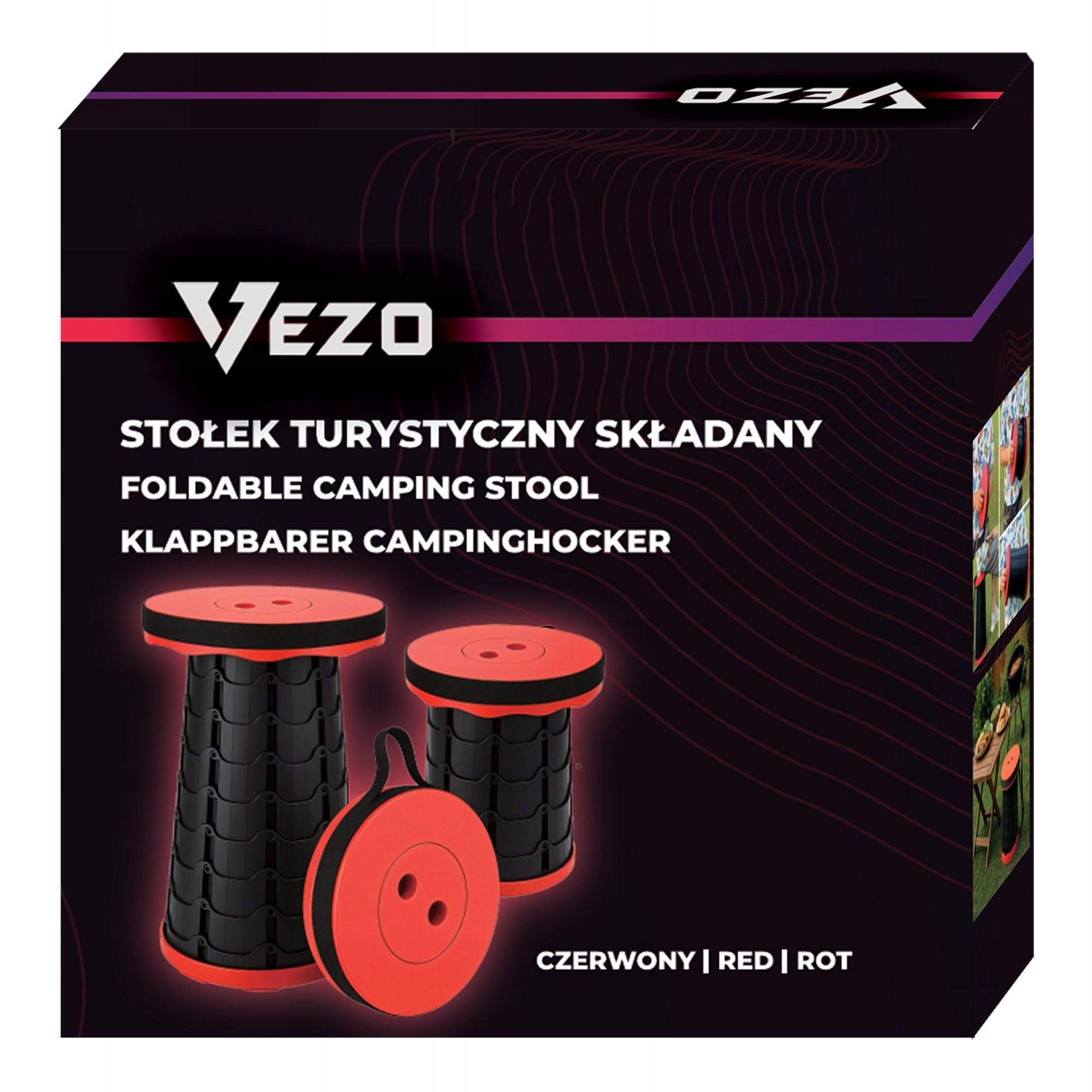 VEZO HIKING STOOL FISHING CHAIR TOURIST FOLDING Model #12249