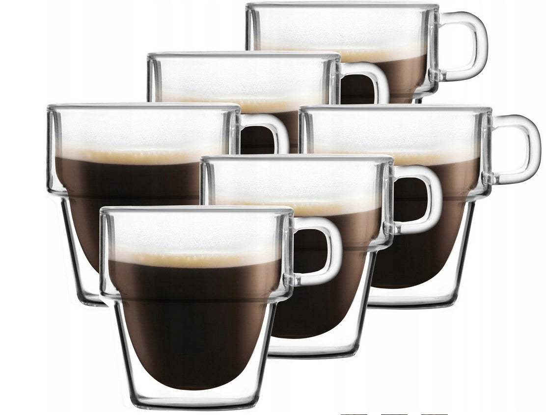 Vialli Design puodelių rinkinys dvigubo stiklo sienelėmis Senso, 150 ml, 6 vnt.